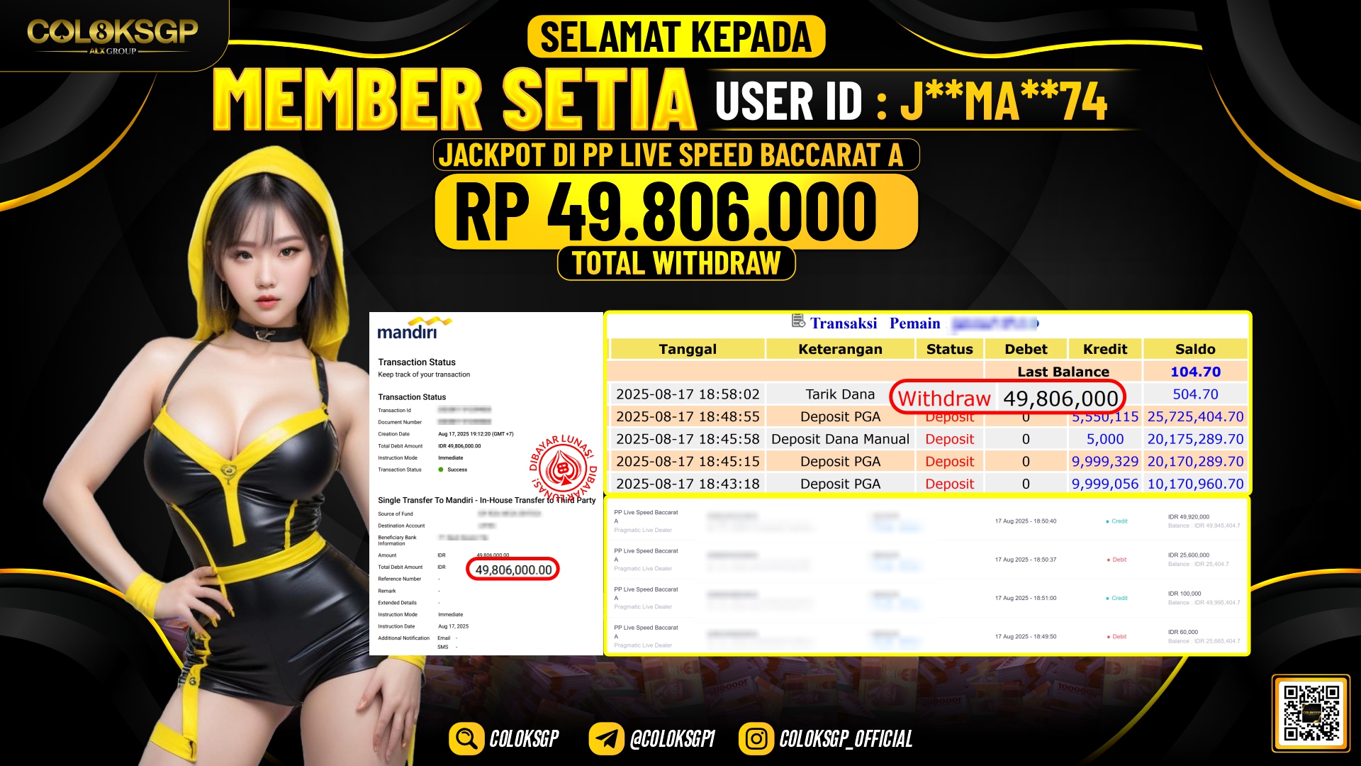 COLOKSGP JACKPOT PP LIVE SPEED BACCARAT A