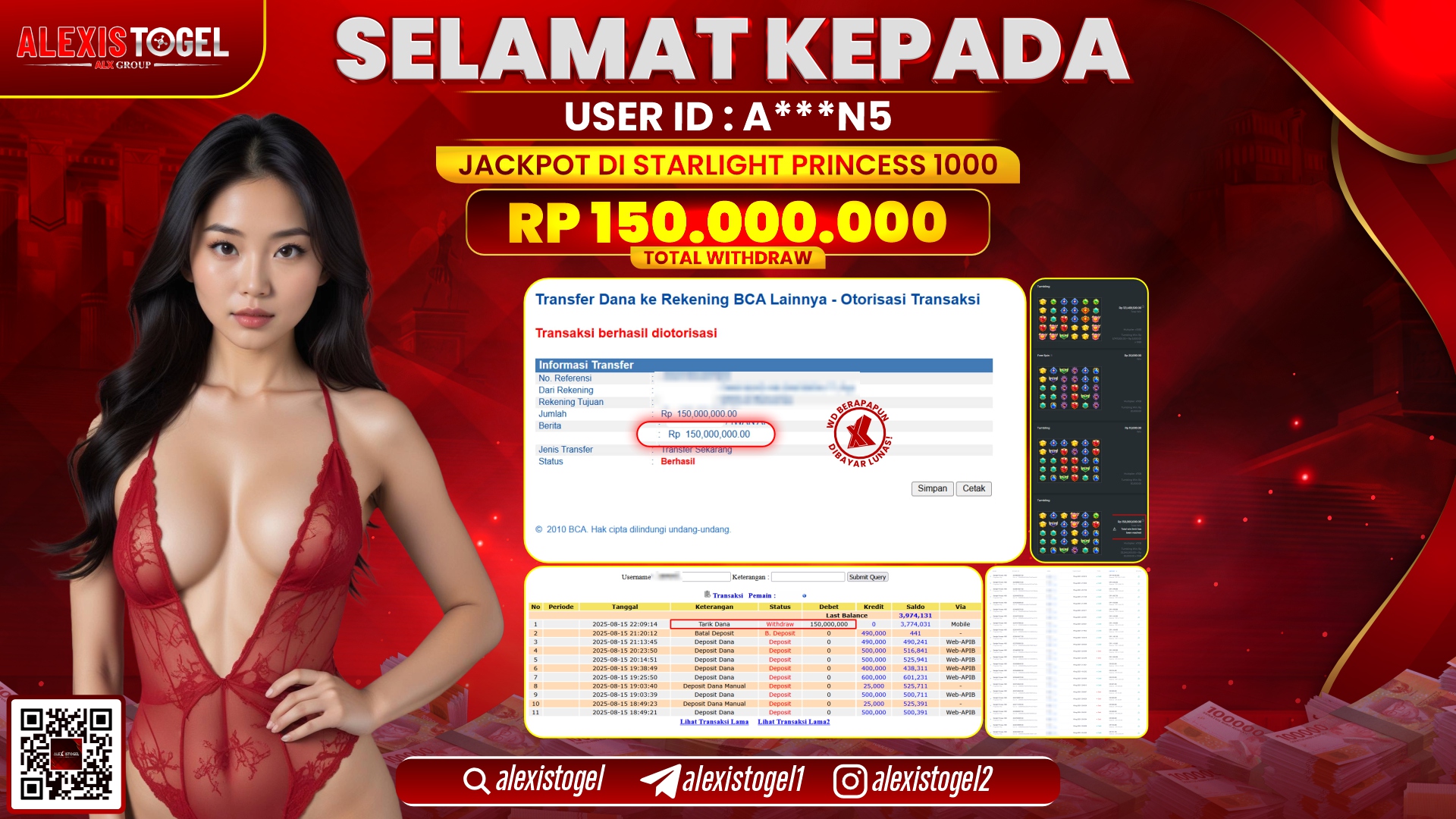ALEXISTOGEL di SLOT STARLIGHT PRINCESS 1000 RP.150.000.000 LUNAS