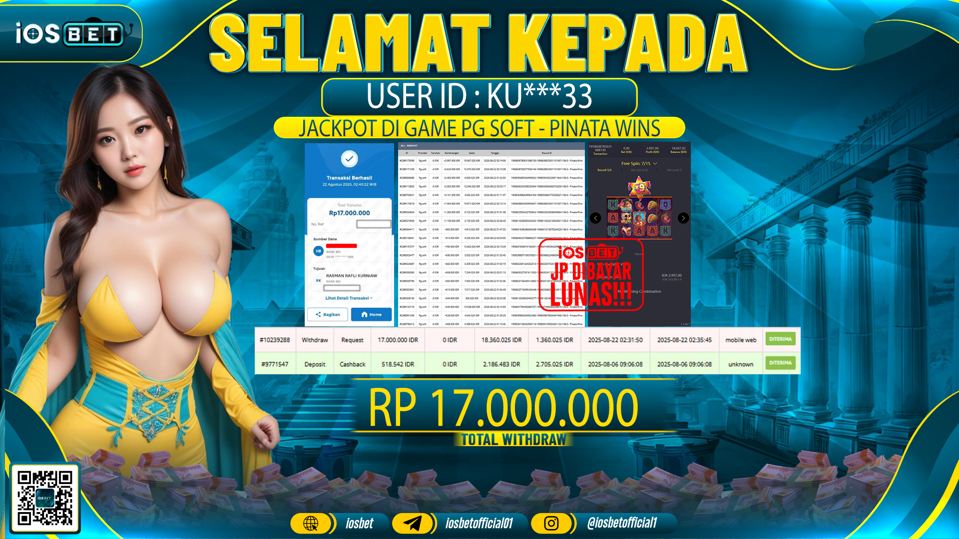 Bukti Pembayaran LUNAS SLOT GAME GACOR  Rp.17.000.000