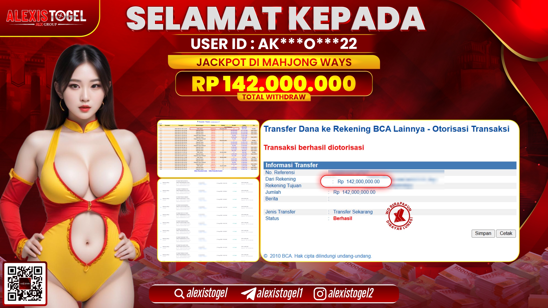 ALEXISTOGEL di SLOT MAHJONG WAYS RP.142.000.000 LUNAS