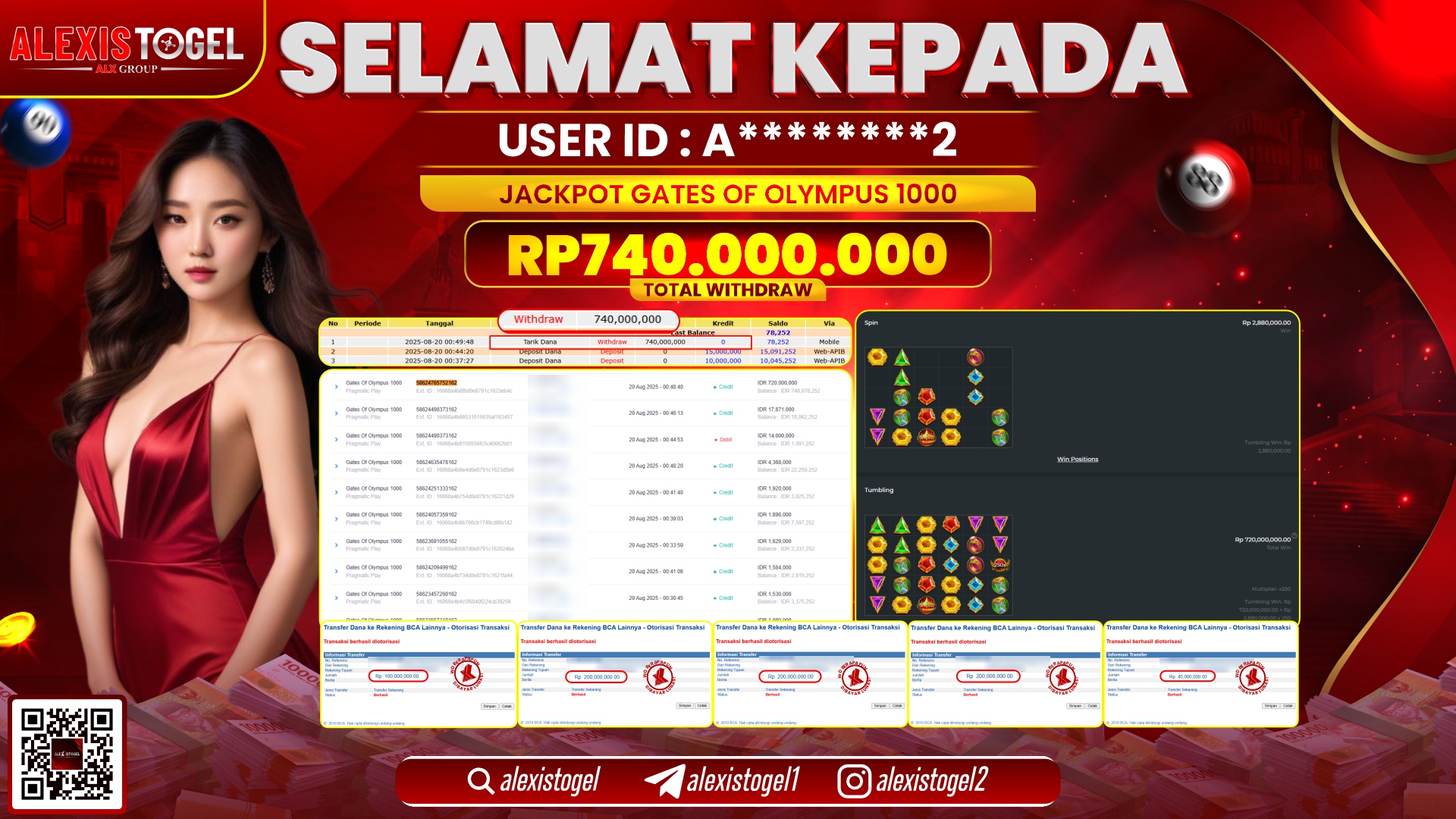 ALEXISTOGEL di SLOT GATES OF OLYMPUS 1000 RP.740.000.000 LUNAS