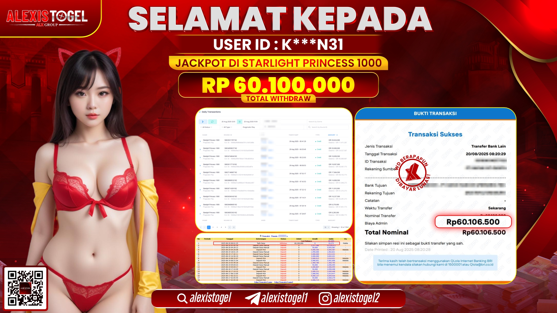 ALEXISTOGEL di SLOT STARLIGHT PRINCESS RP.60.100.000 LUNAS