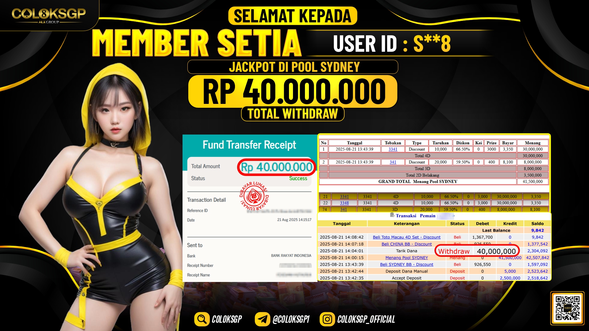 COLOKSGP JACKPOT POOL SYDNEY LOTTO
