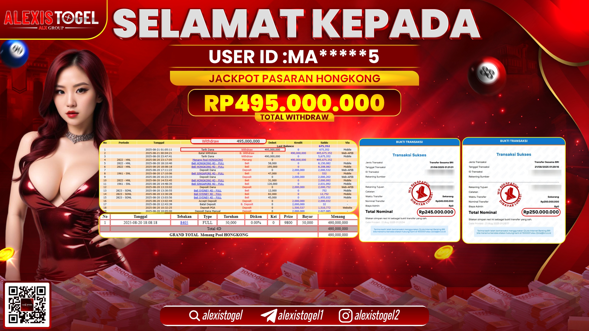 ALEXISTOGEL di TOGEL HONGKONG RP.495.000.000 LUNAS