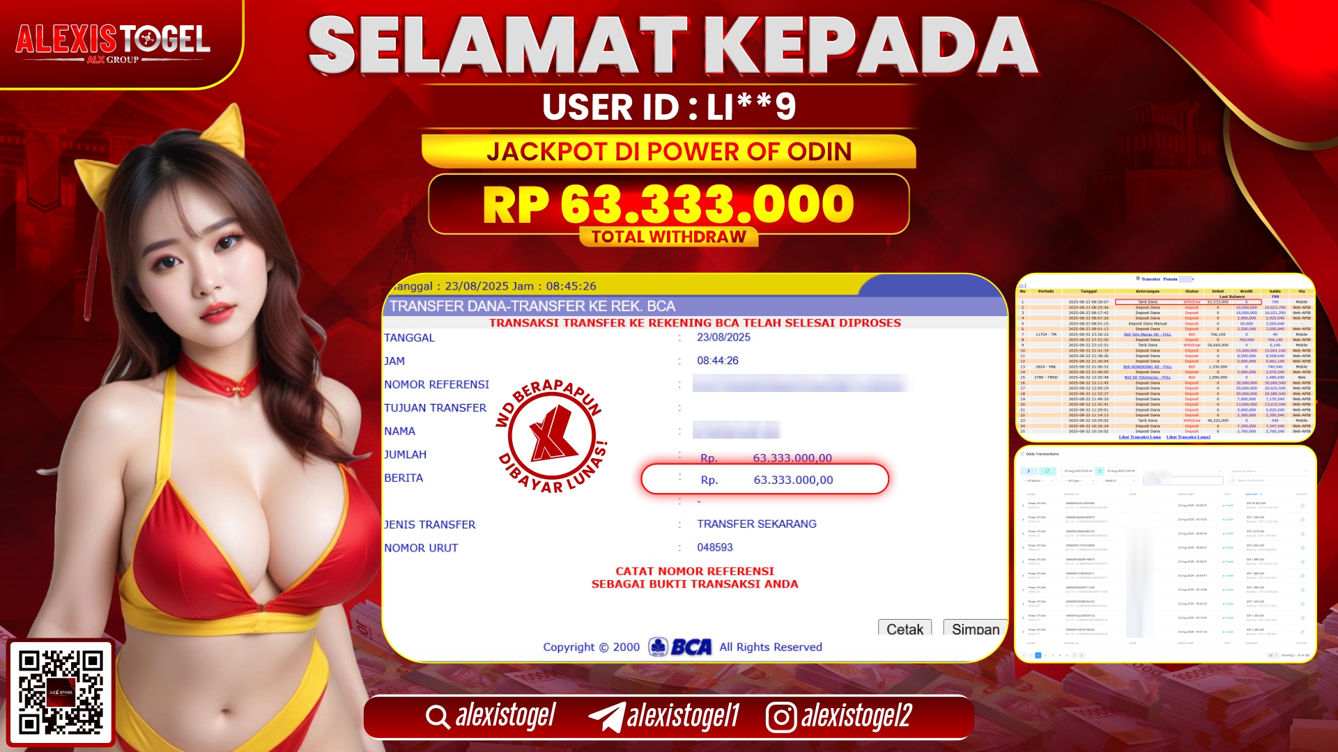 ALEXISTOGEL di SLOT POWER OF ODIN RP.63.333.000 LUNAS