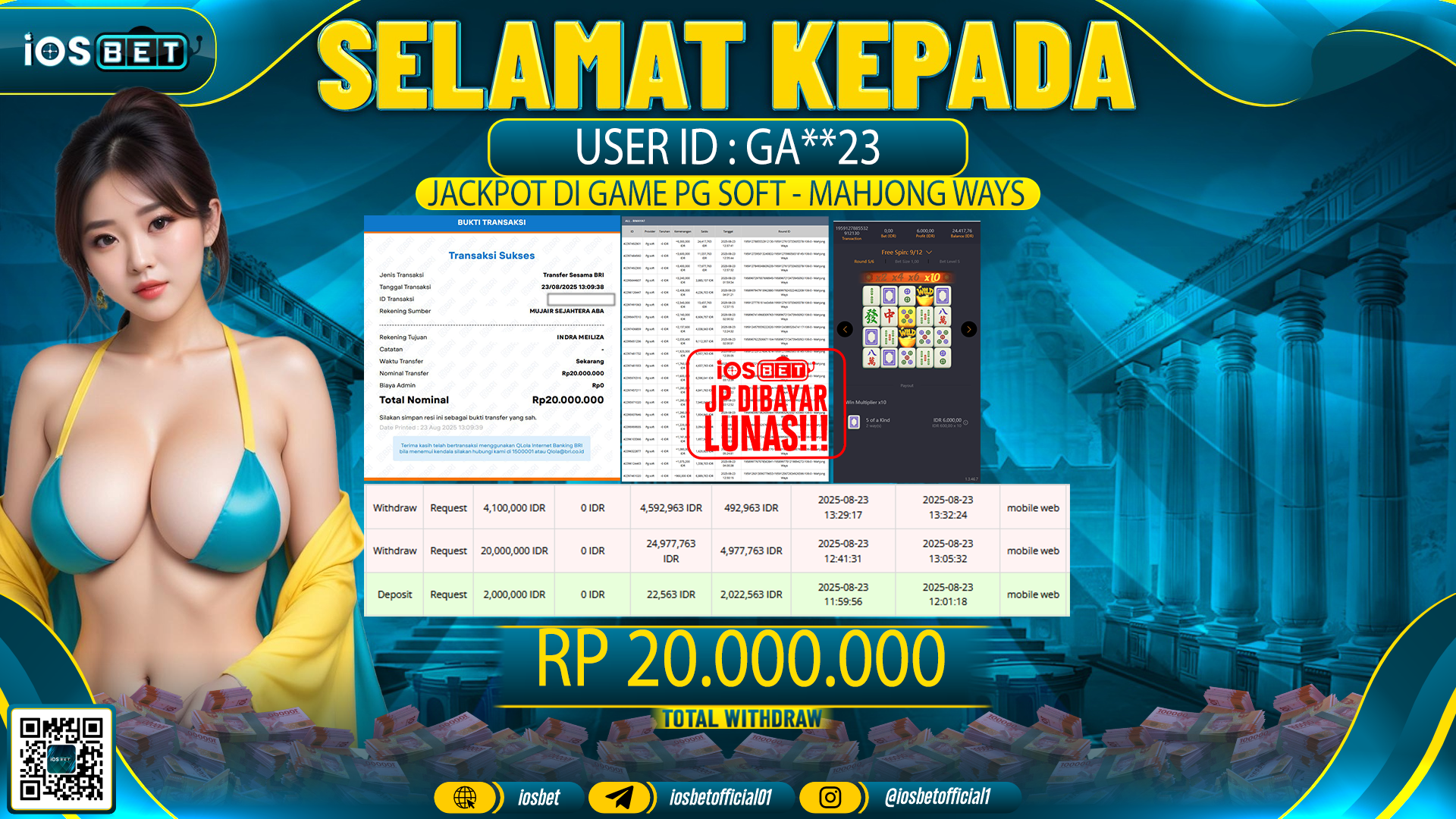 Bukti Pembayaran LUNAS SLOT GAME GACOR  Rp.20.000.000