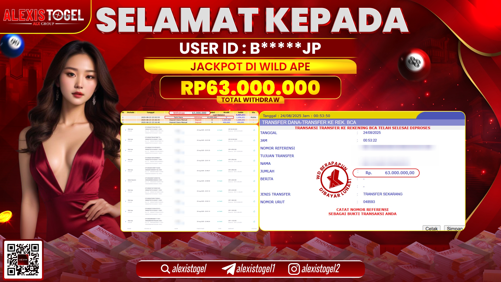 ALEXISTOGEL di SLOT WILD APE RP.63.000.000 LUNAS