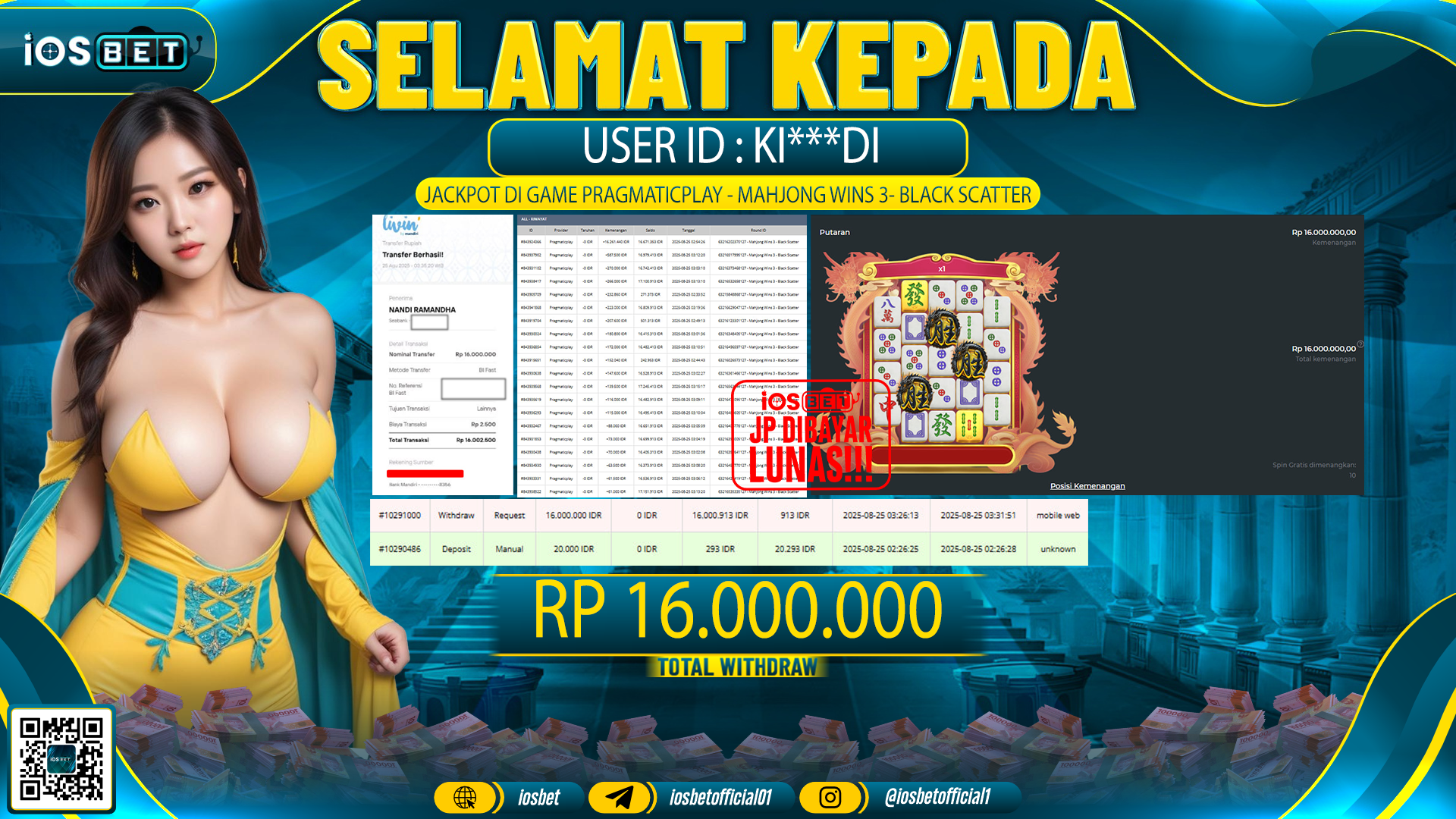 Bukti Pembayaran LUNAS SLOT GAME GACOR Rp.11.000.000,-