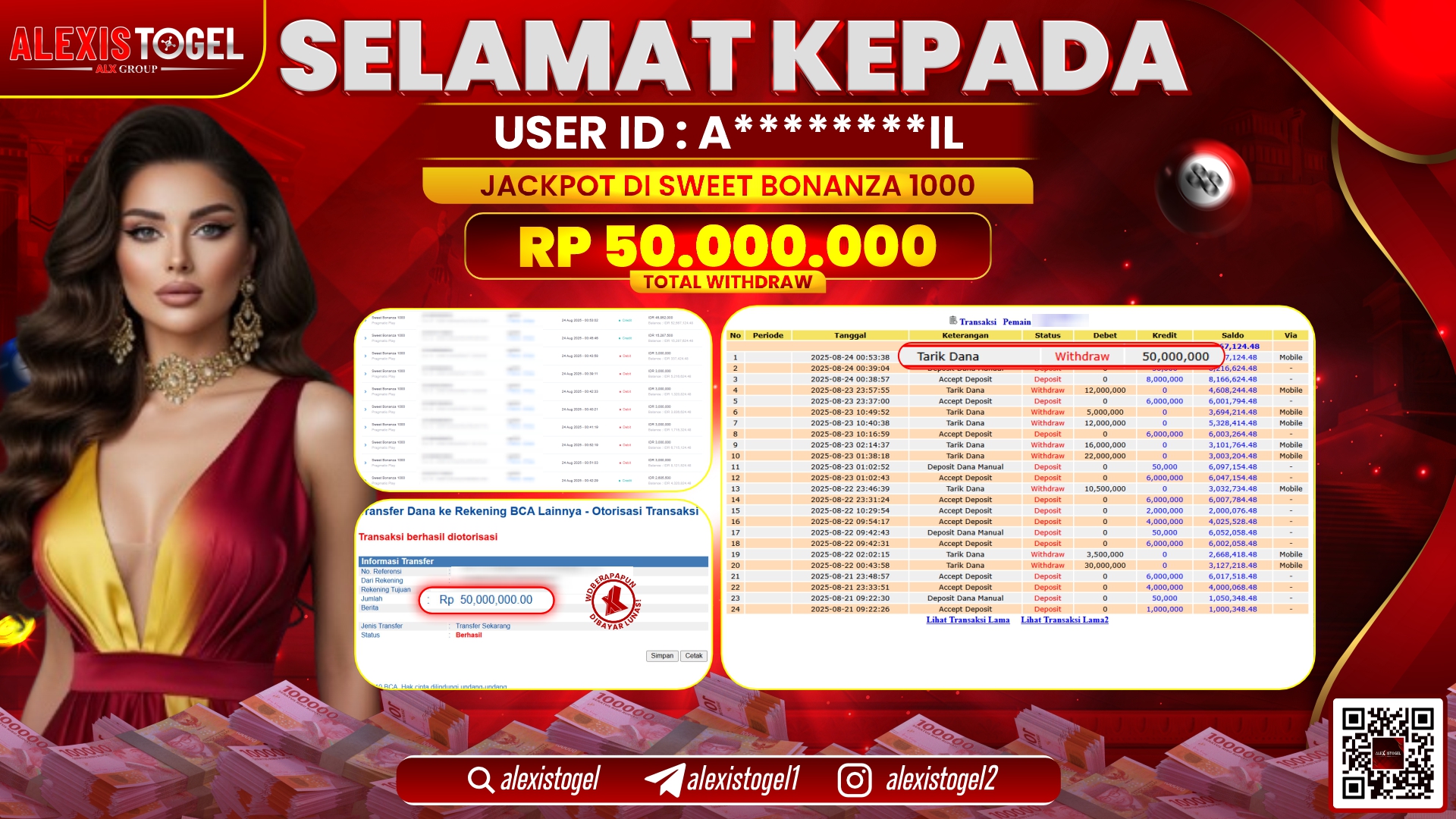 ALEXISTOGEL di SLOT SWEET BONANZA RP.50.000.000 LUNAS