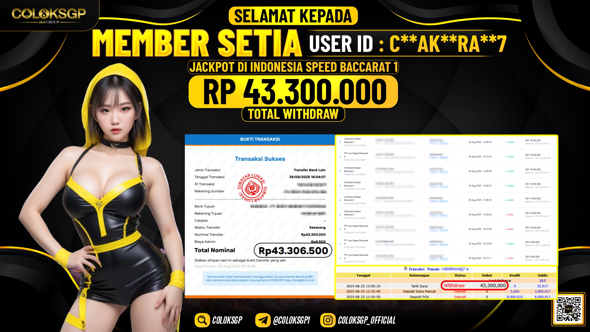 COLOKSGP JACKPOT INDONESIA SPEED BACCARAT 1