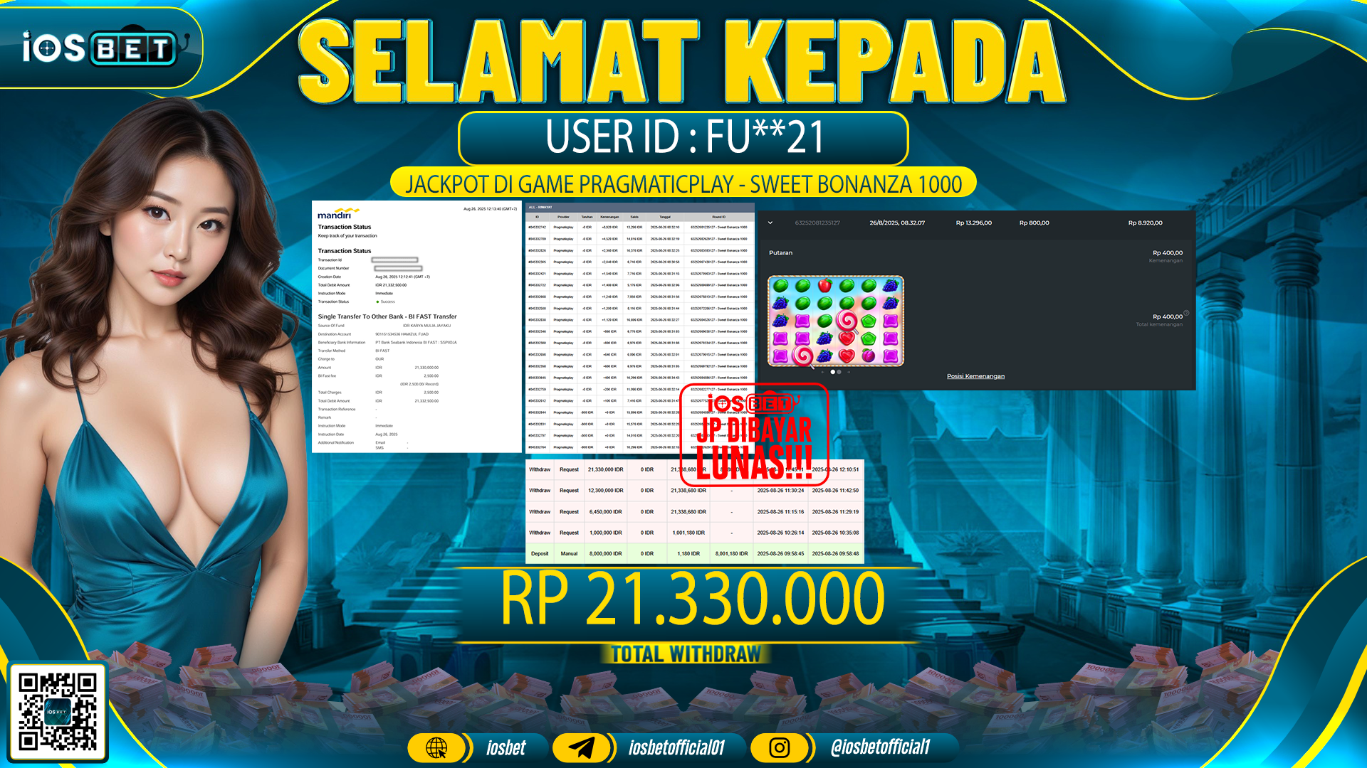 Bukti Pembayaran LUNAS SLOT GAME GACOR  Rp.21.330.000