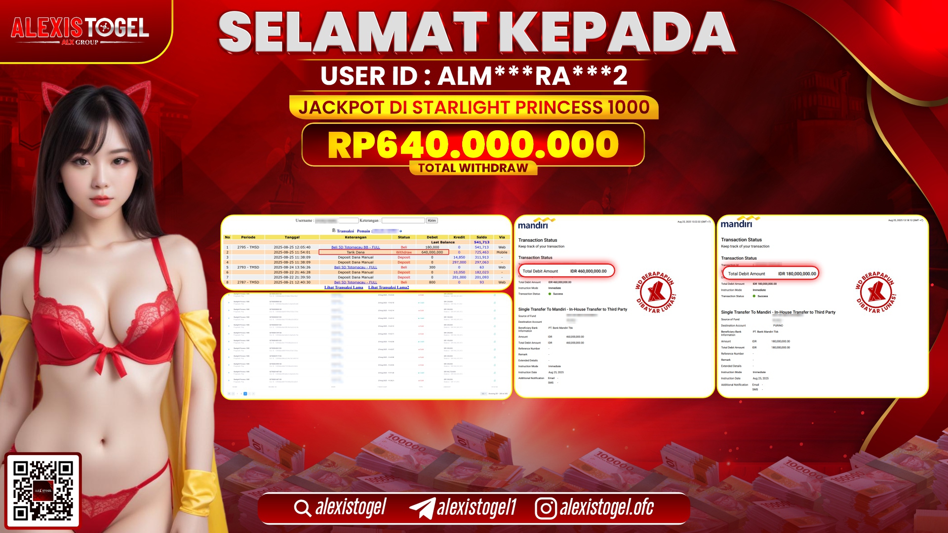 ALEXISTOGEL di SLOT STARLIGHT PRINCESS 1000 RP.640.000.000 LUNAS