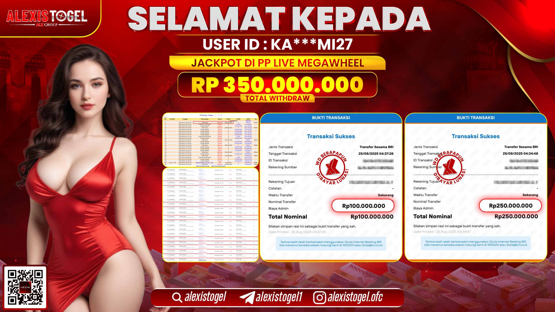 ALEXISTOGEL di PP LIVE MEGAWHEEL RP.350.000.000 LUNAS