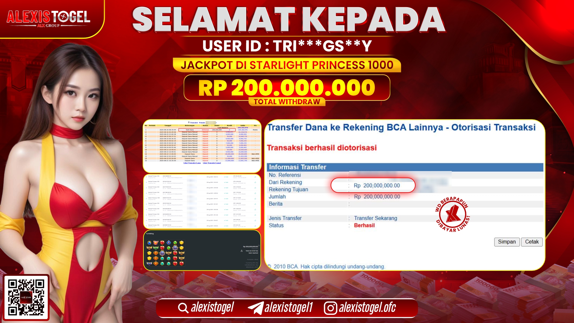 ALEXISTOGEL di SLOT STARLIGHT PRINCESS 1000 RP.200.000.000 LUNAS