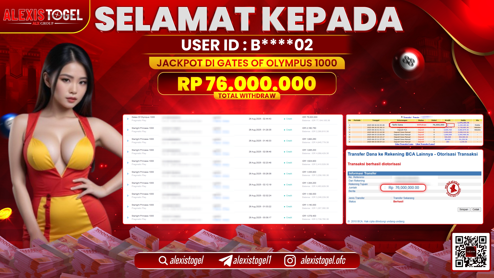 ALEXISTOGEL di SLOT GATES OF OLYMPUS RP.76.000.000 LUNAS