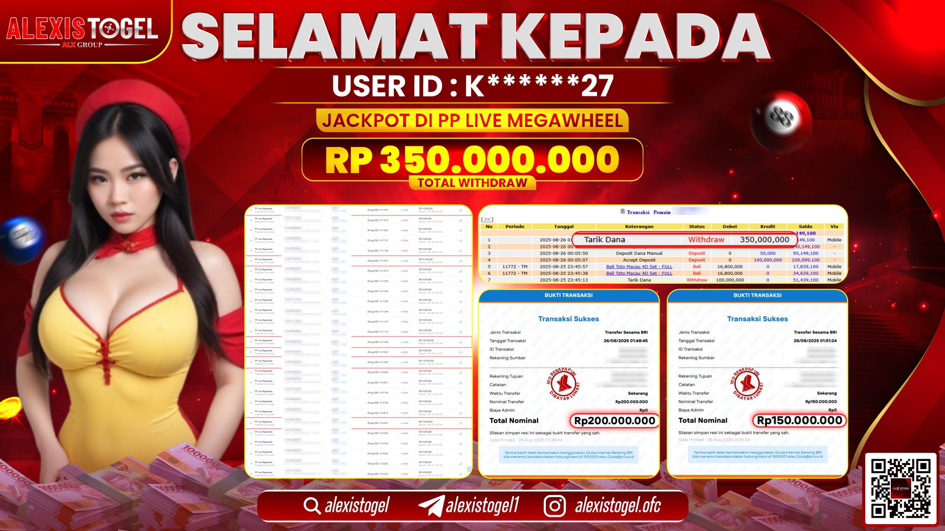 ALEXISTOGEL di PP LIVE MEGAWHEEL RP.350.000.000 LUNAS