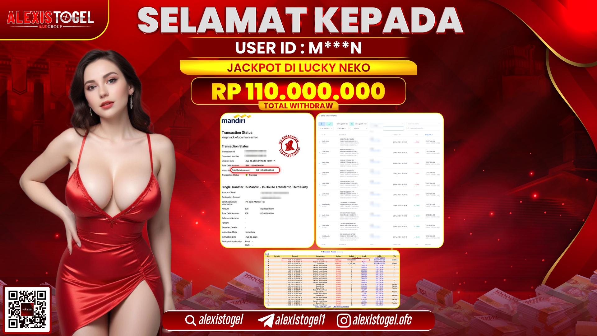 ALEXISTOGEL di SLOT LUCKY NEKO RP.110.000.000 LUNAS