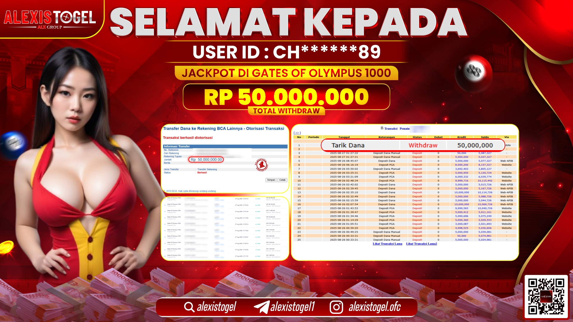 ALEXISTOGEL di SLOT GATES OF OLYMPUS 1000 RP.50.000.000 LUNAS