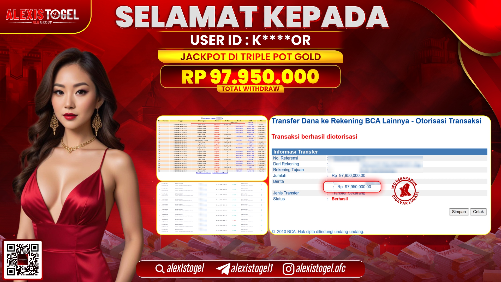 ALEXISTOGEL di SLOT TRIPLE POT GOLD RP.97.950.000 LUNAS