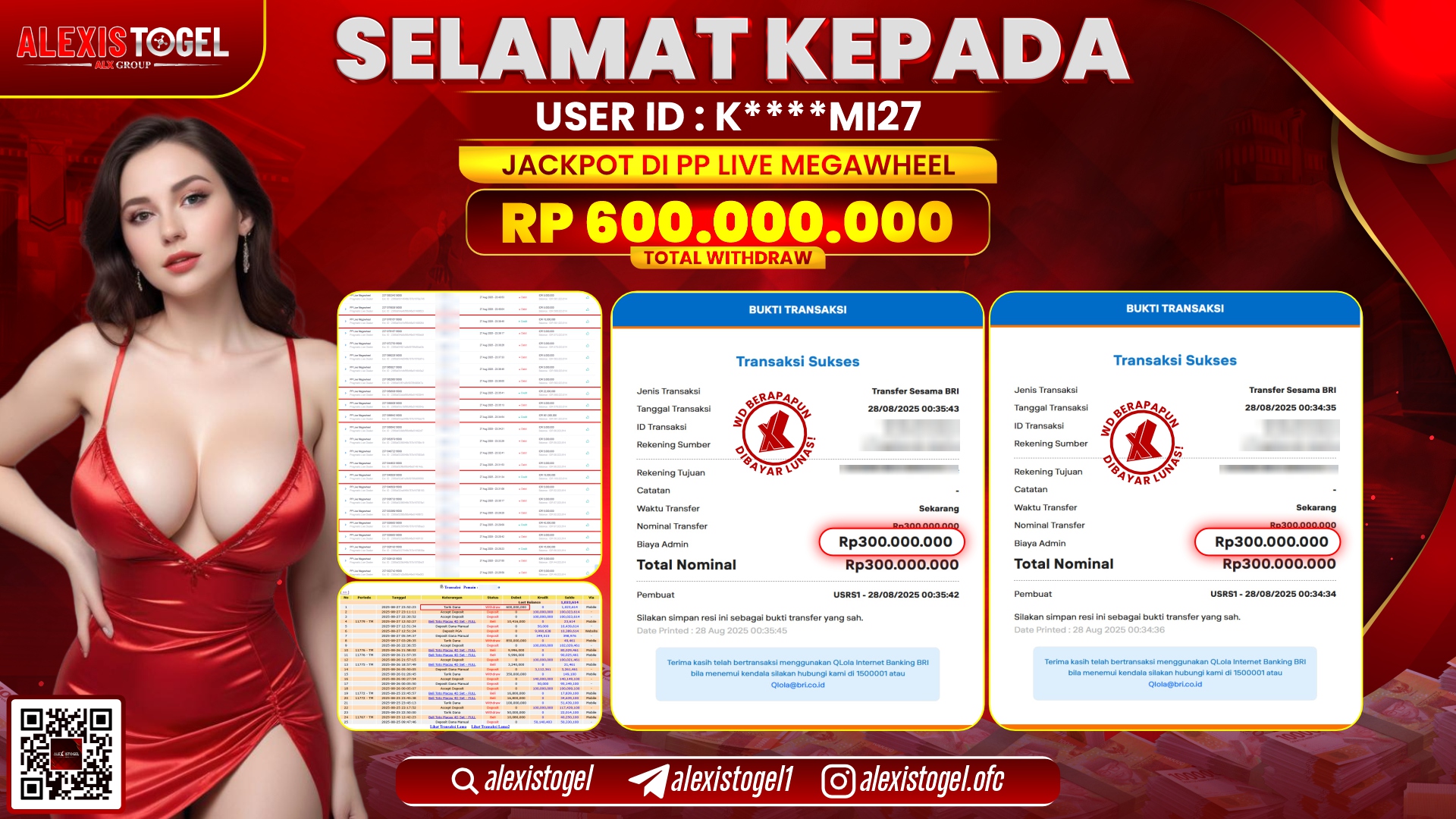 ALEXISTOGEL di PP LIVE MEGAWHEEL RP.600.000.000 LUNAS