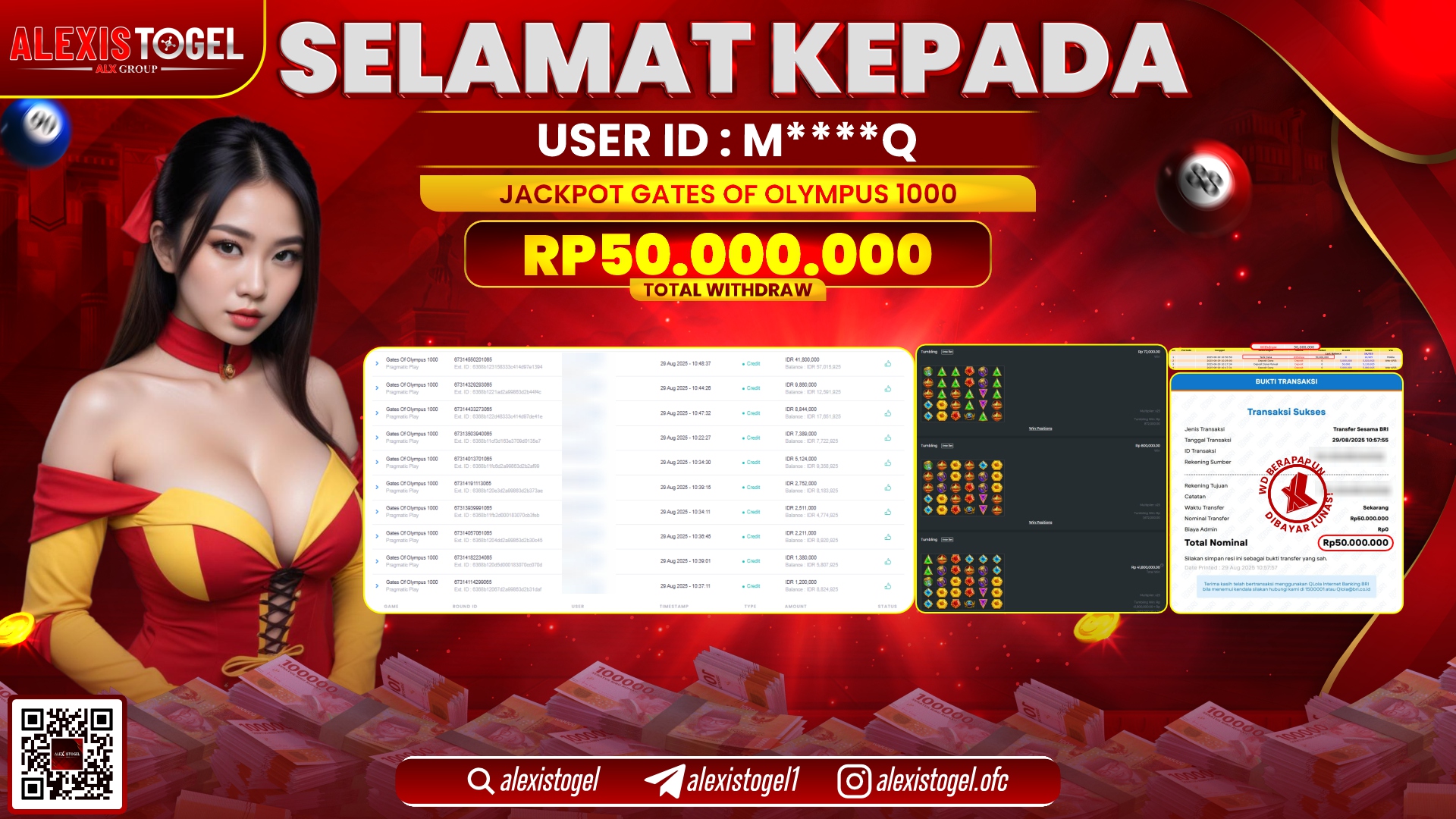 ALEXISTOGEL di SLOT GATES OF OLYMPUS 1000 RP.50.000.000 LUNAS