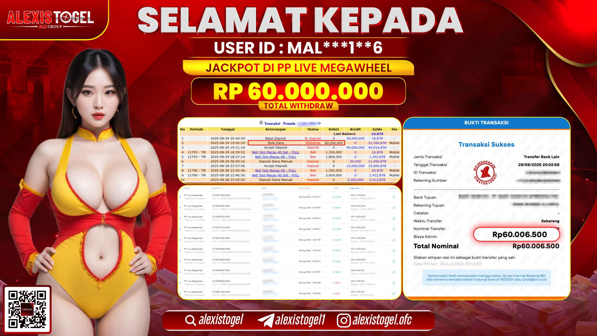 ALEXISTOGEL di PP LIVE MEGAWHEEL RP.60.000.000 LUNAS