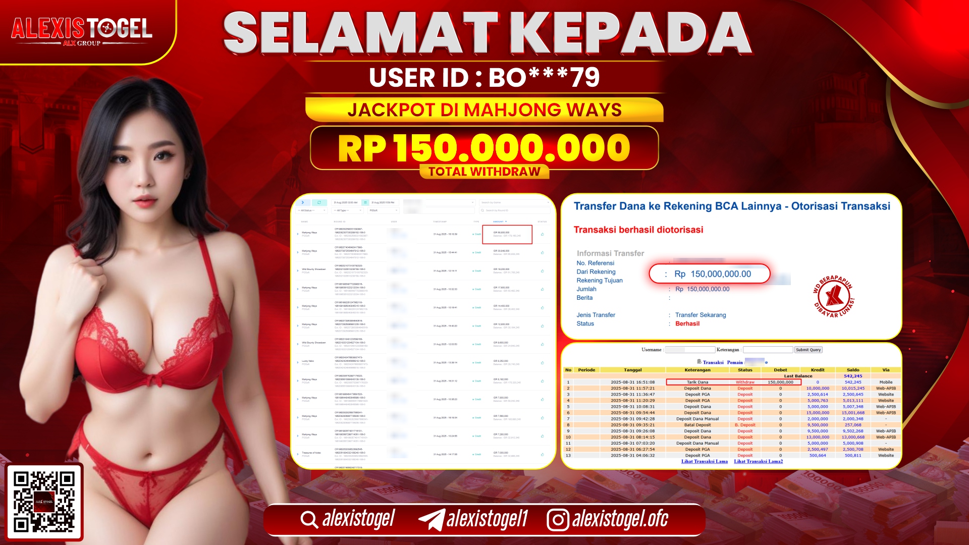 ALEXISTOGEL di SLOT MAHJONG WAYS RP.150.000.000 LUNAS