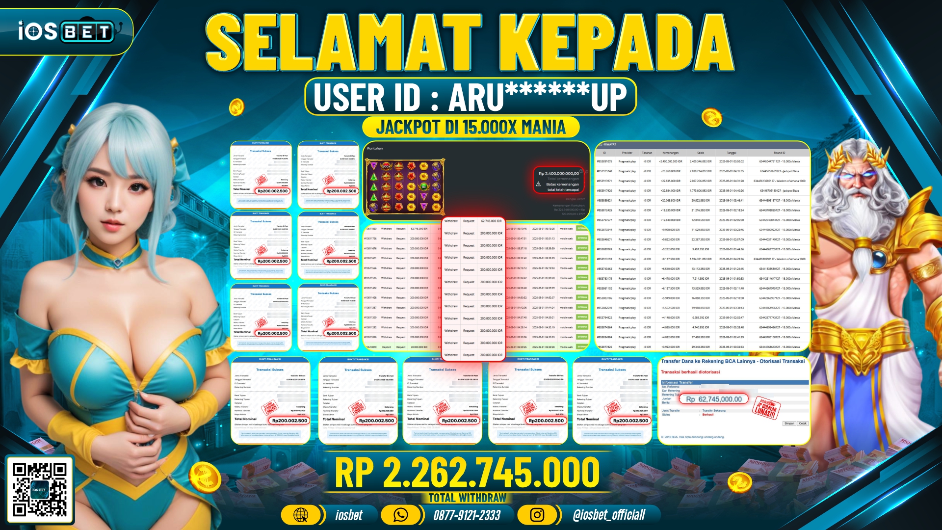 Bukti Pembayaran LUNAS SLOT GAME GACOR  Rp.2.262.745.000