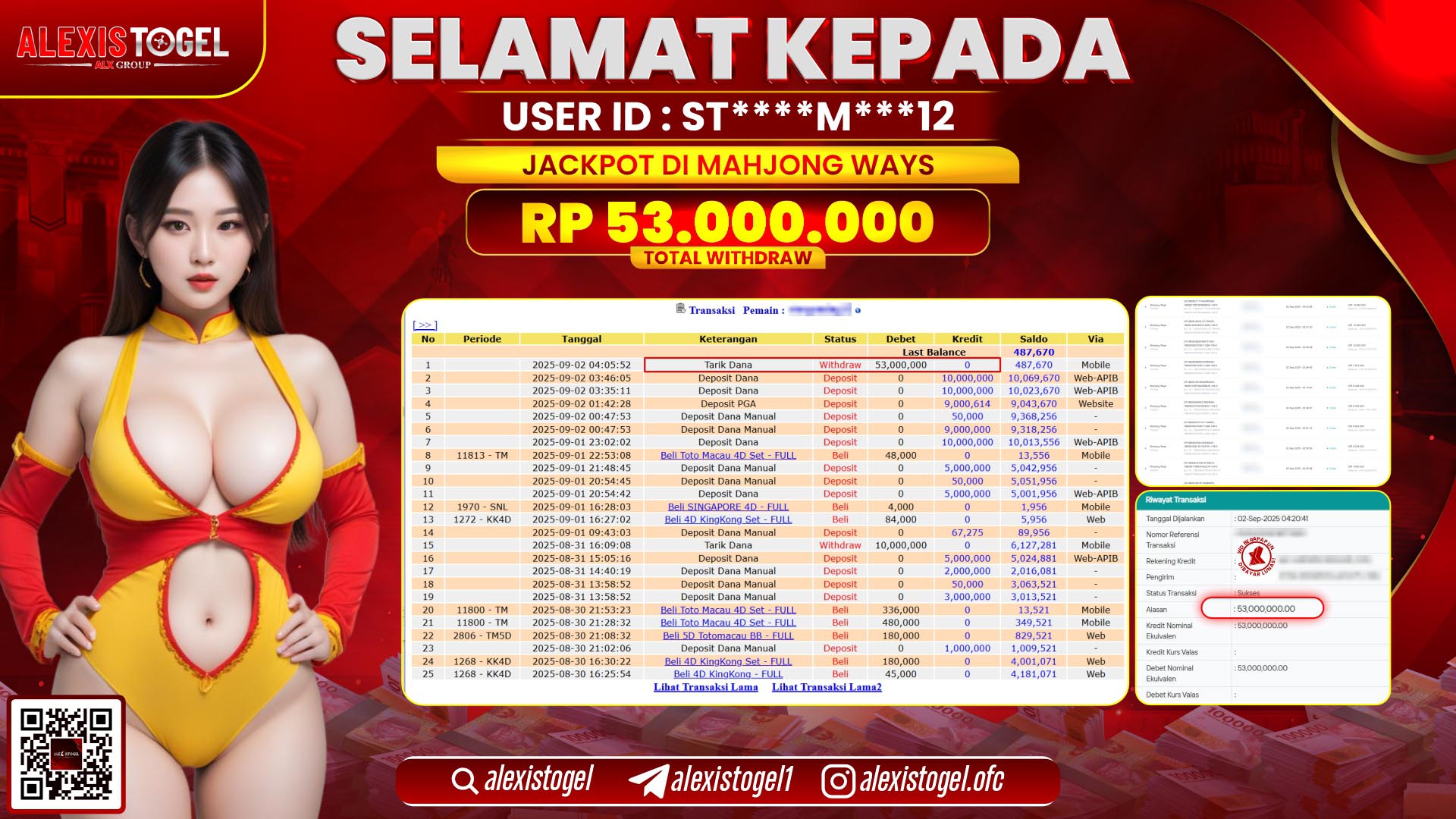 ALEXISTOGEL di SLOT MAHJONG WAYS RP.53.000.000 LUNAS