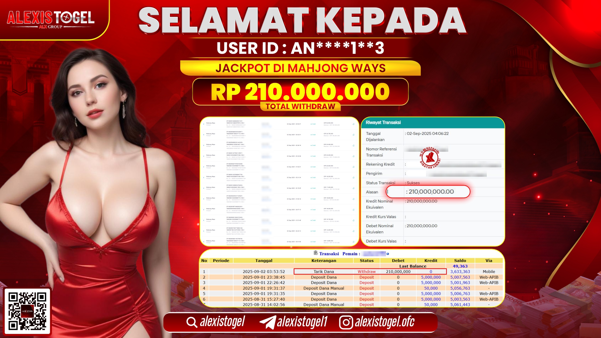 ALEXISTOGEL di SLOT MAHJONG WAYS RP.210.000.000 LUNAS