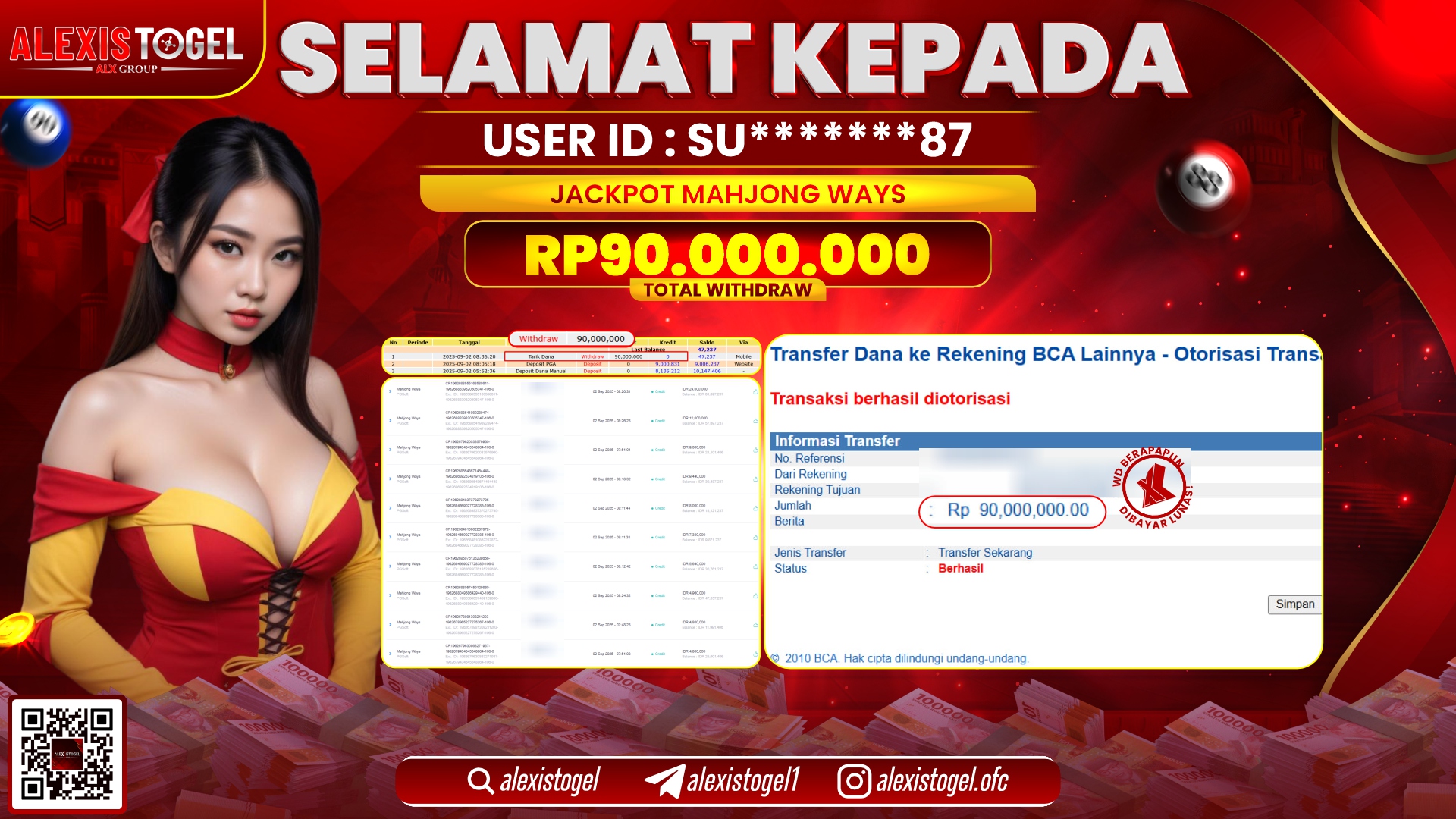 ALEXISTOGEL di SLOT MAHJONG WAYS RP.90.000.000 LUNAS