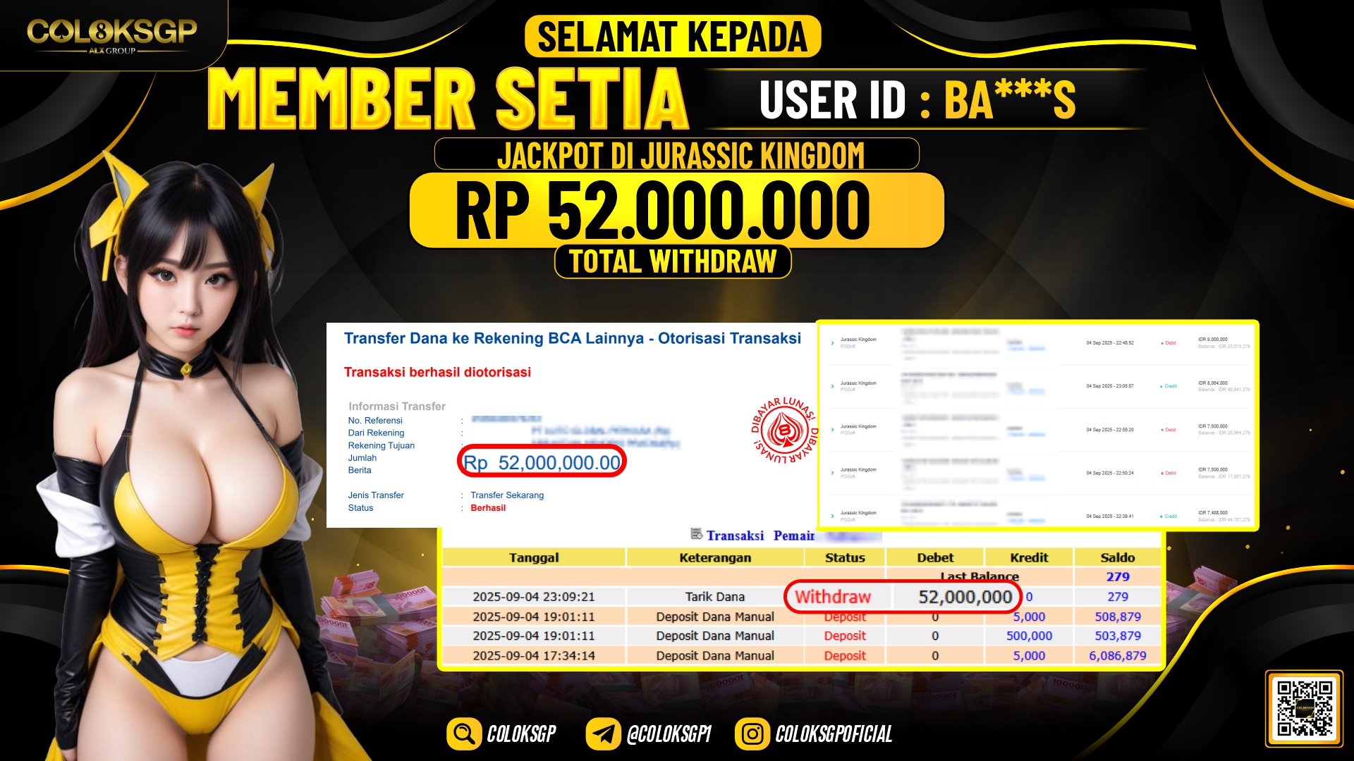 COLOKSGP JACKPOT DI JURASSIC KINGDOM PG SOFT