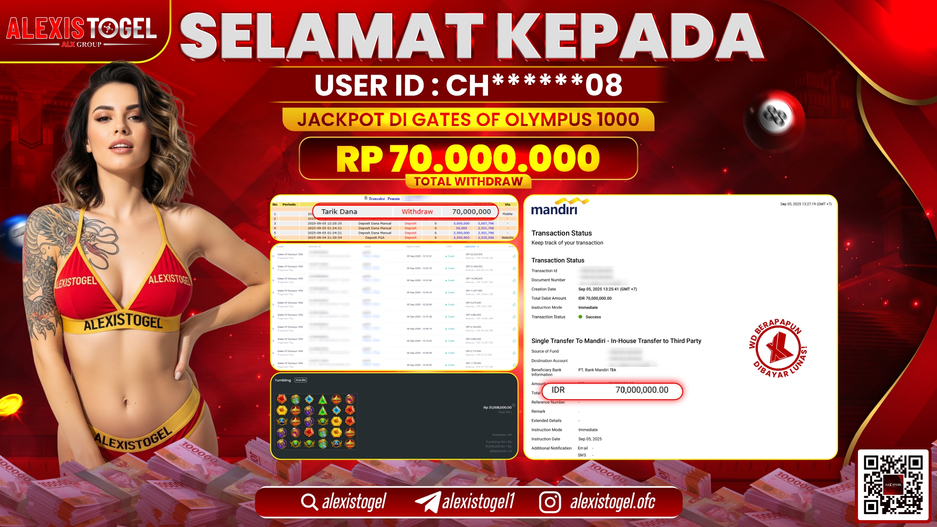 ALEXISTOGEL di SLOT GATES OF OLYMPUS RP.70.000.000 LUNAS