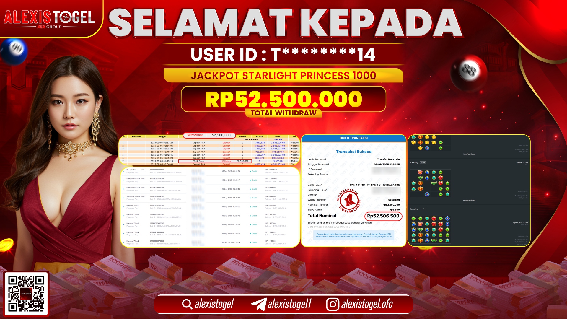 ALEXISTOGEL di SLOT STARLIGHT PRINCESS RP.52.500.000 LUNAS