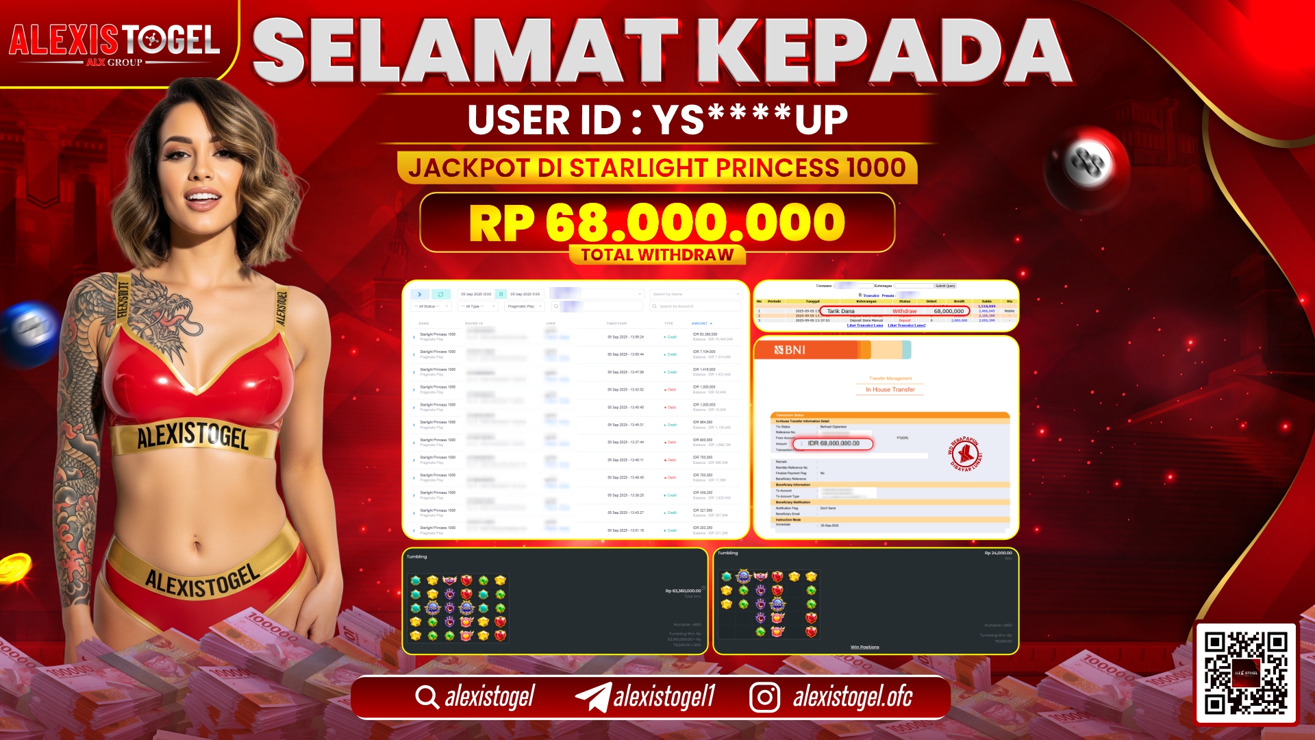 ALEXISTOGEL di SLOT STARLIGHT PRINCESS RP.68.000.000 LUNAS