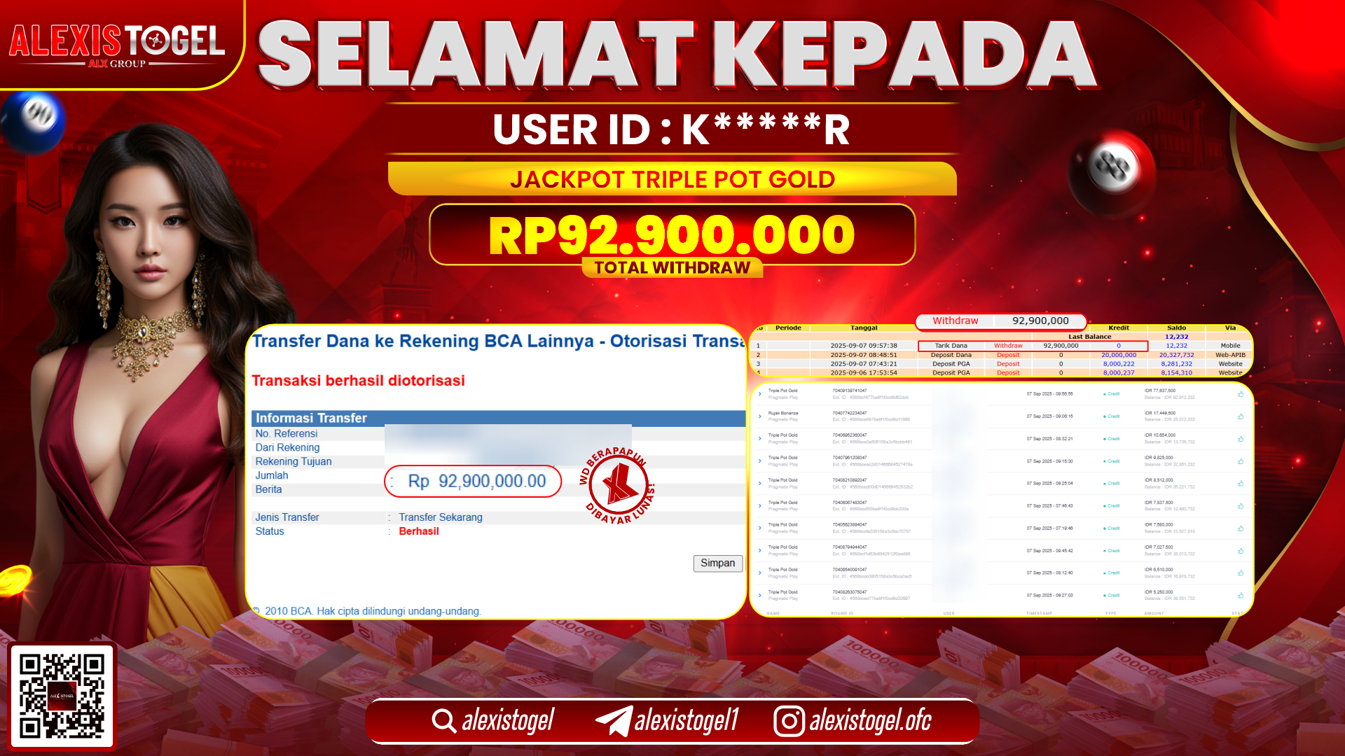 ALEXISTOGEL di TRIPLE POT GOLD RP.92.900.000 LUNAS