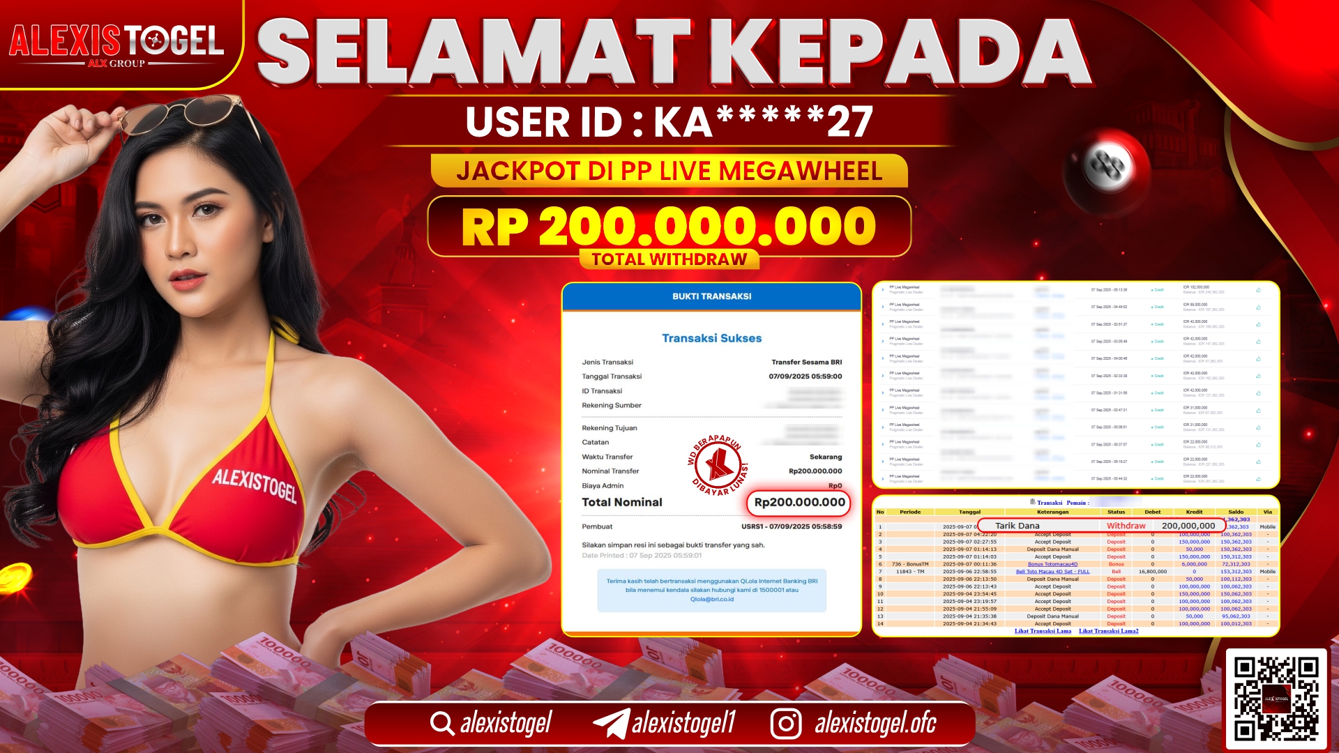 ALEXISTOGEL di PP LIVE MEGAWHEEL RP.200.000.000 LUNAS