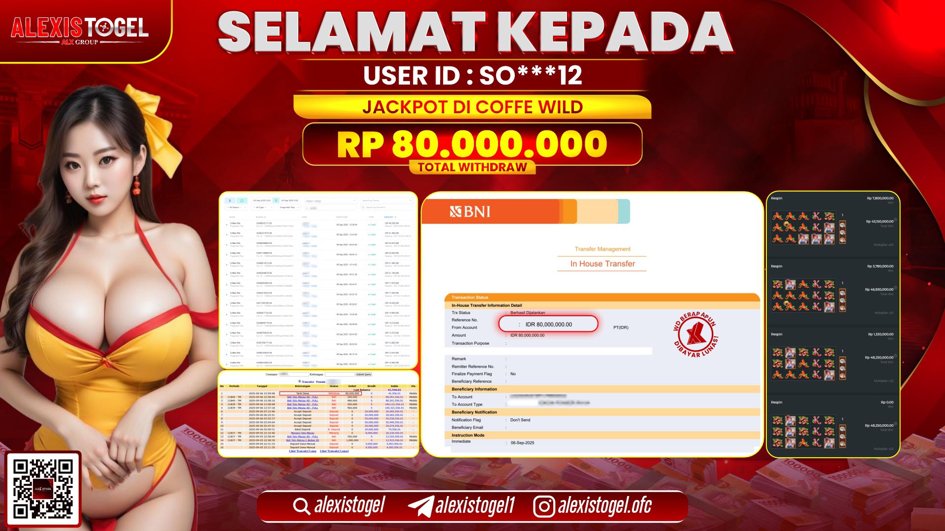 ALEXISTOGEL di COFFE WILD RP.80.000.000 LUNAS