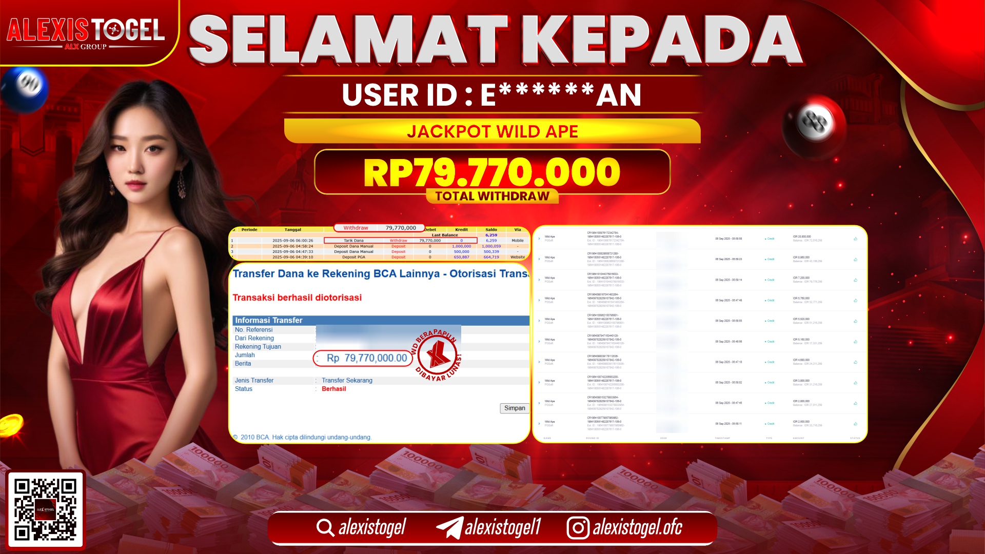 ALEXISTOGEL di SLOT WILD APE RP.79.770.000 LUNAS