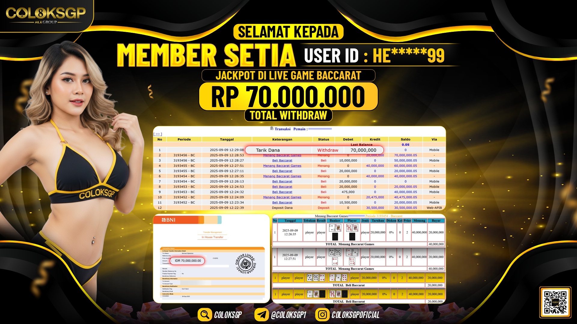 COLOKSGP JACKPOT LIVE GAME BACCARAT 