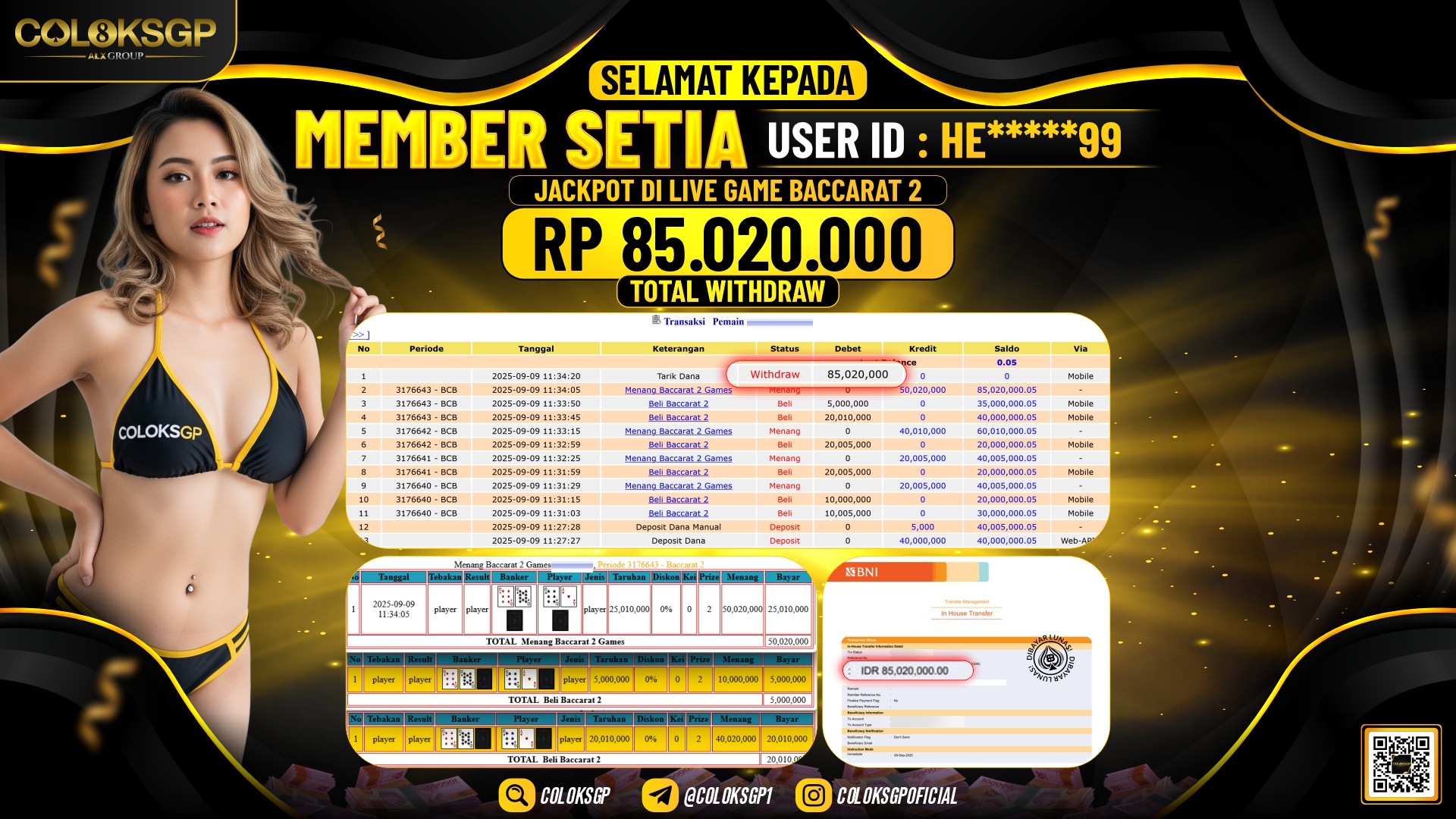 COLOKSGP JACKPOT LIVE GAME BACCARAT 2