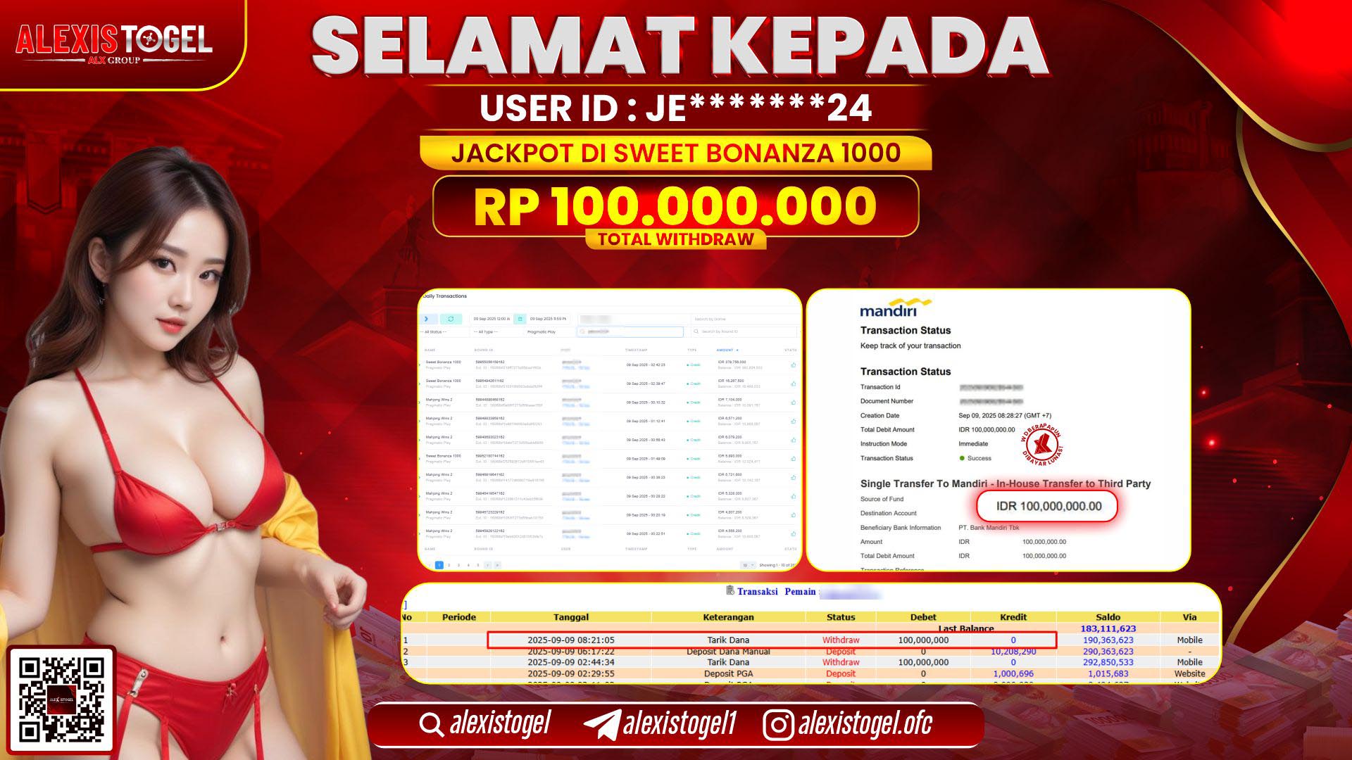 ALEXISTOGEL di SLOT MAHJONG WINS 2  RP.100.000.000 LUNAS