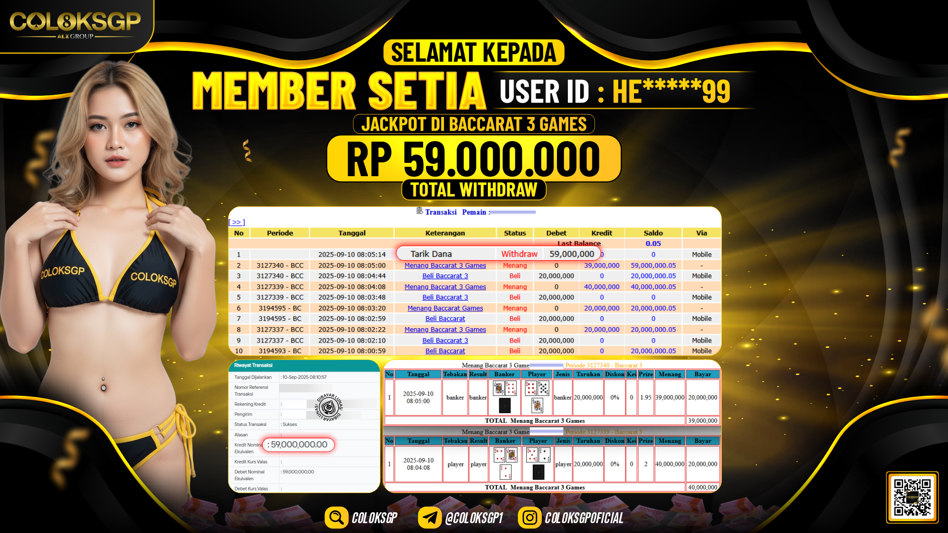 COLOKSGP JACKPOT BACCARAT 3 GAMES