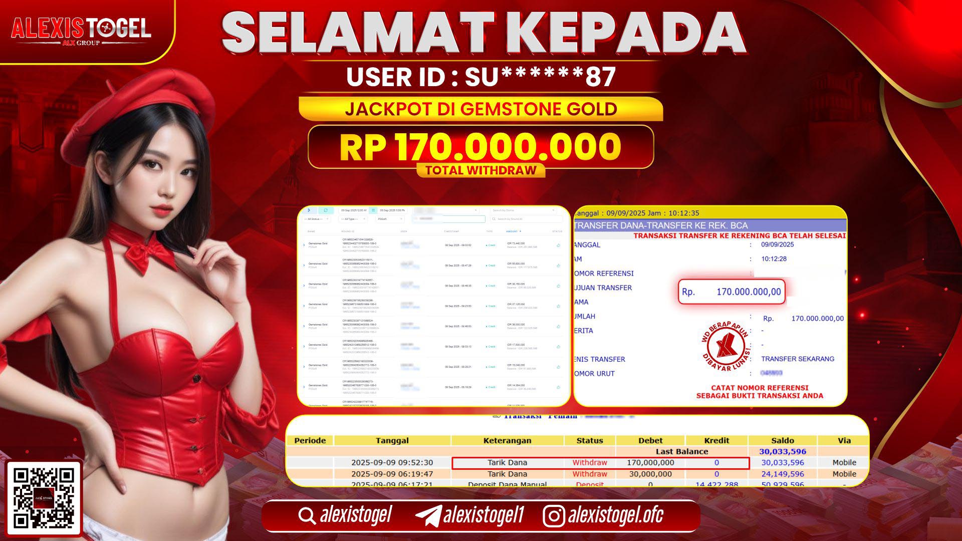 ALEXISTOGEL di GEMSTONE GOLD  RP.170.000.000 LUNAS