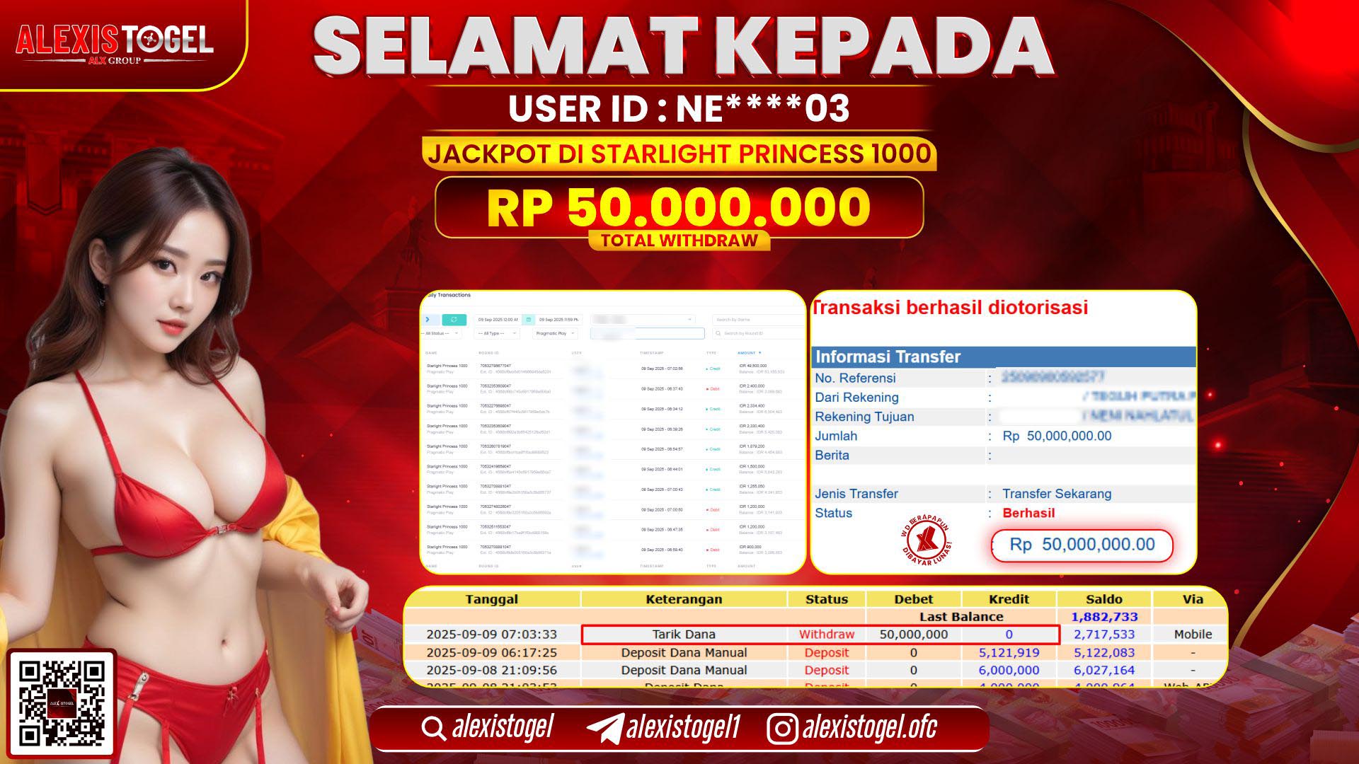 ALEXISTOGEL di SLOT STARLIGHT PRINCESS 1000  RP.50.000.000 LUNAS