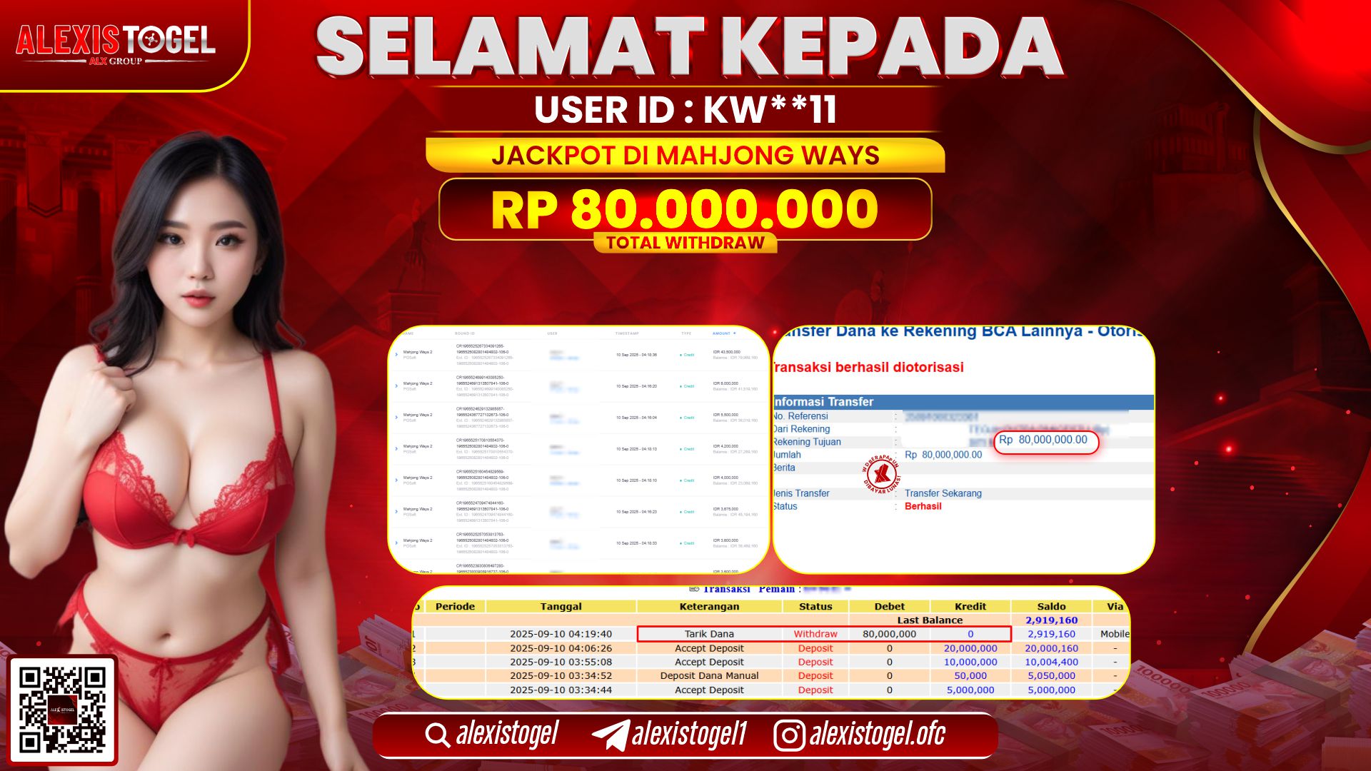 ALEXISTOGEL di SLOT MAHJONG WAYS RP.80.000.000 LUNAS