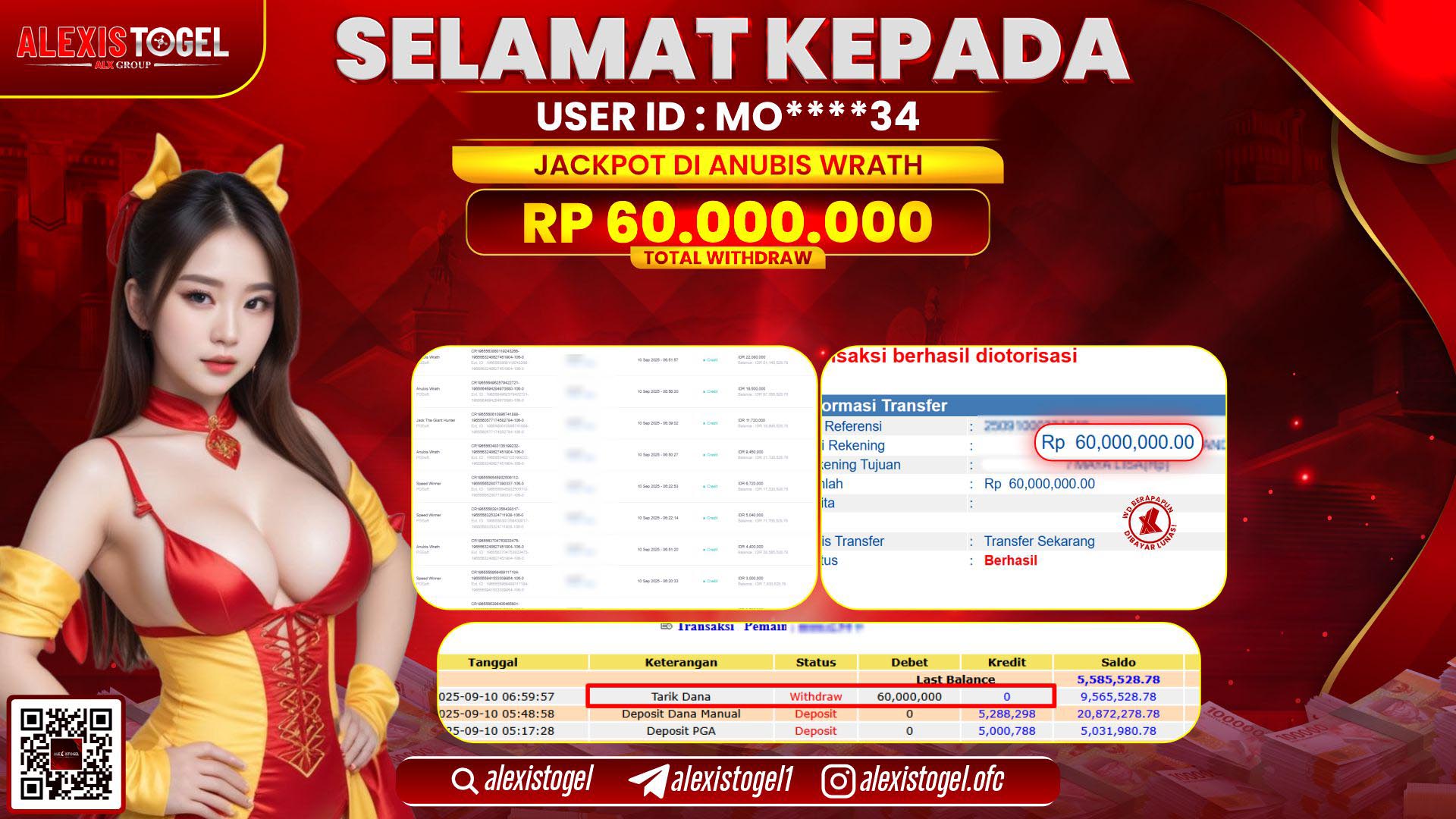 ALEXISTOGEL di SLOT ANUBIS WRATH RP.60.000.000 LUNAS