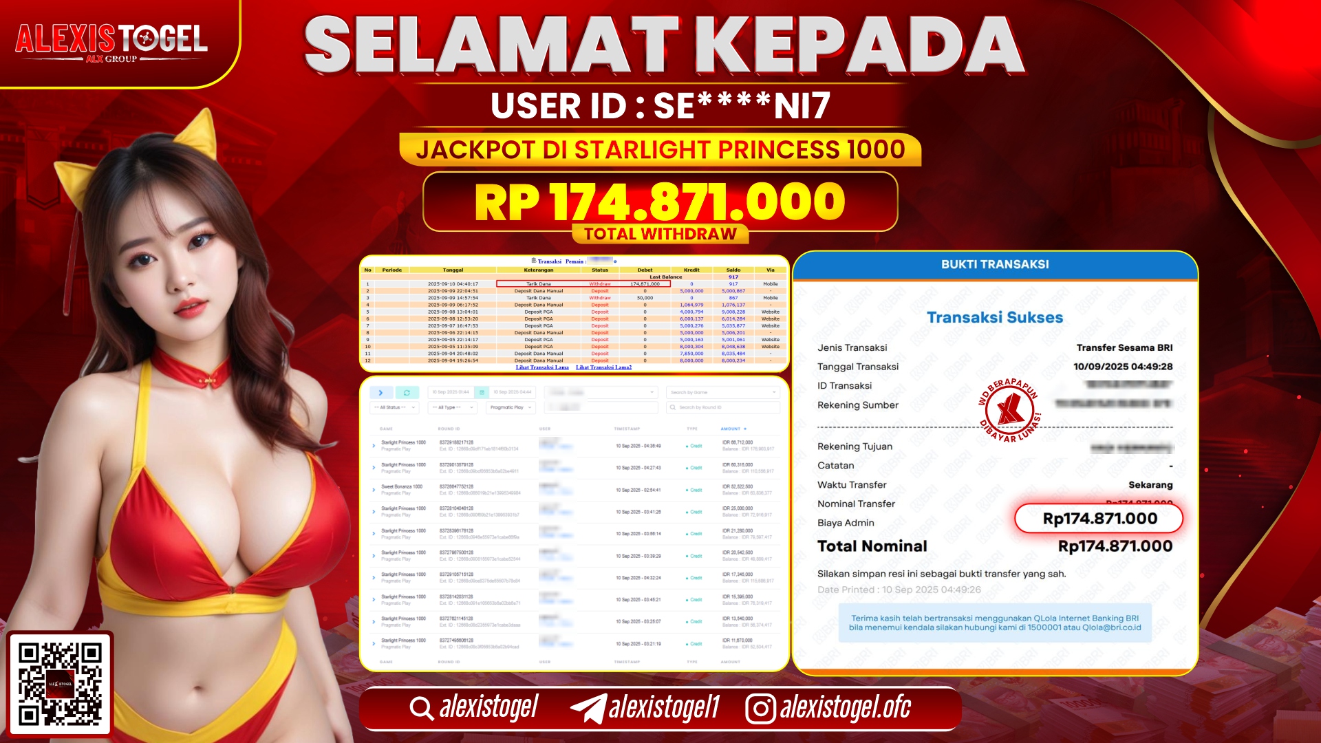 ALEXISTOGEL di SLOT STARLIGHT PRINCESS 1000  RP.174.871.000 LUNAS