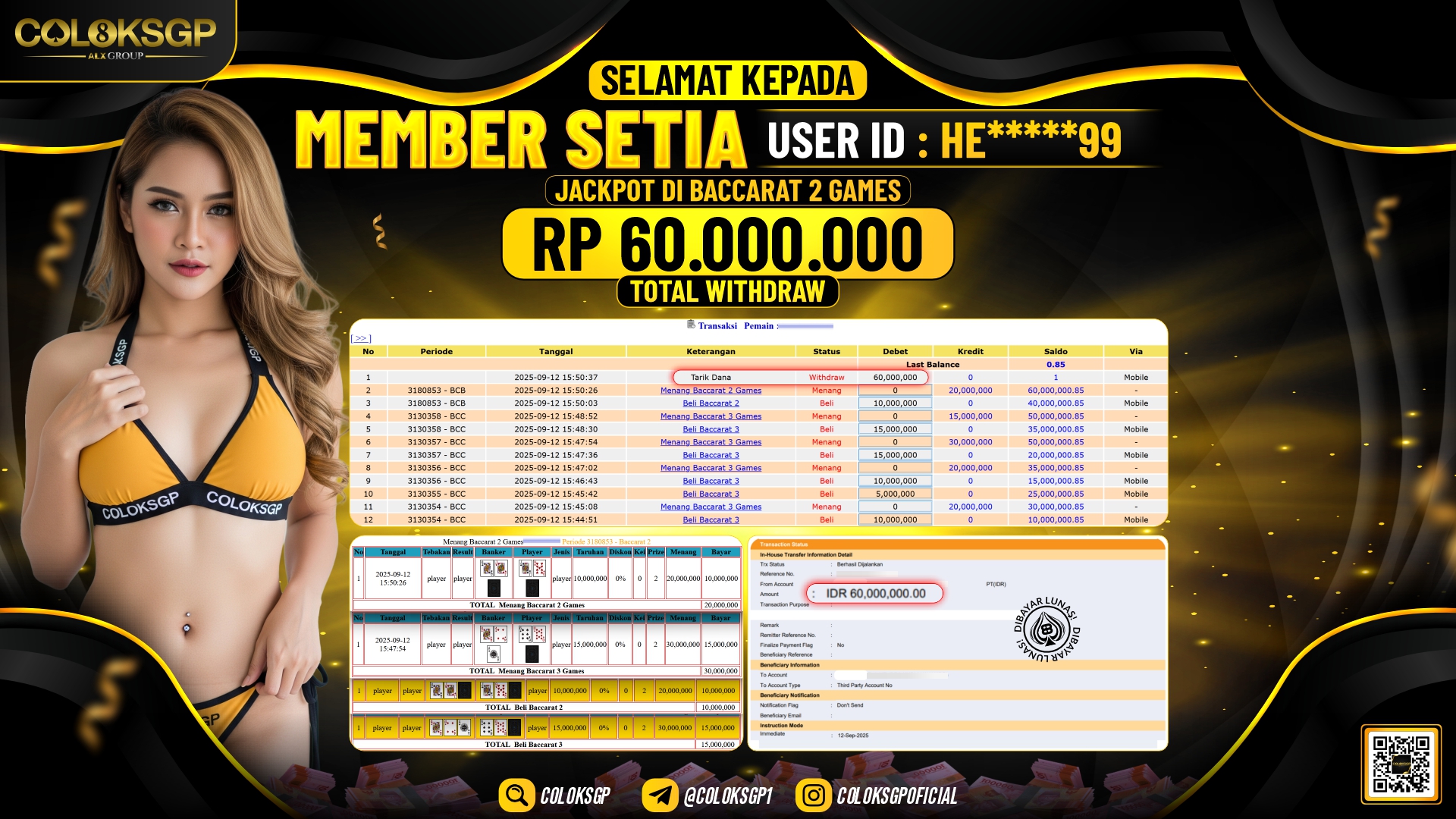 COLOKSGP JACKPOT BACCARAT 2 GAMES