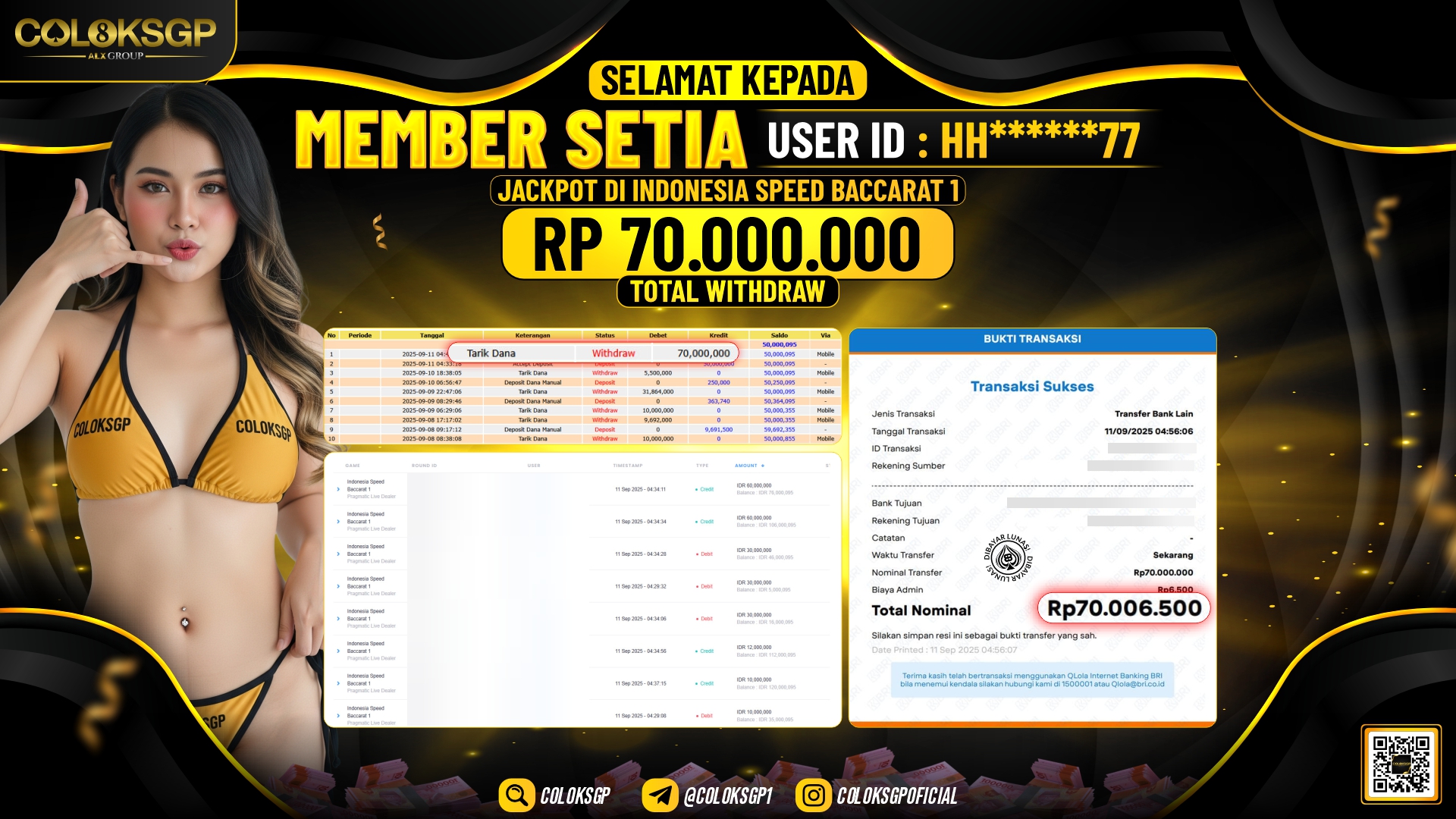 COLOKSGP JACKPOT INDONESIA SPEED BACCARAT 1
